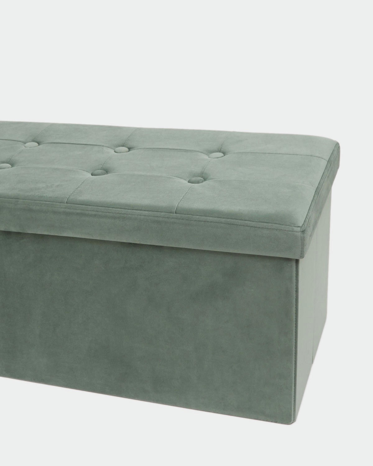 Velvet Ottoman With Storage and Lid
