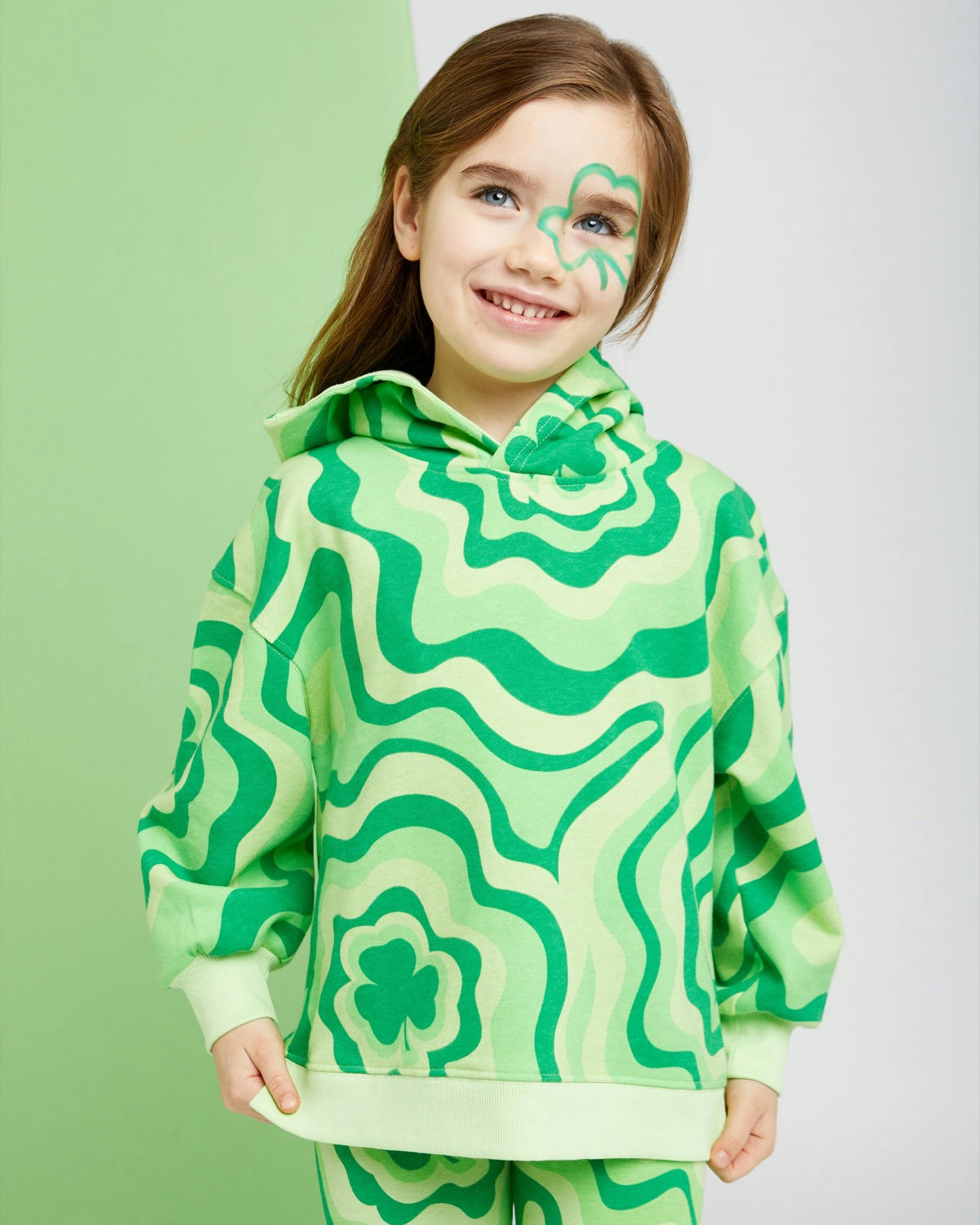 Shamrock Print Hoodie (2-14 Years)