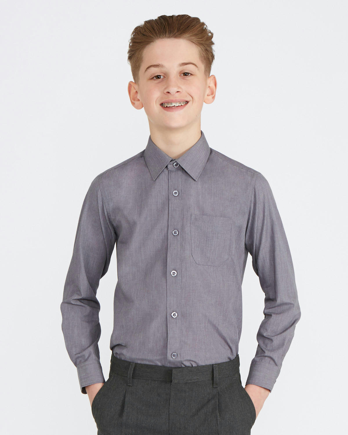 Long-Sleeved Easy Iron Shirt - Pack Of 3 - (4-16 Years)