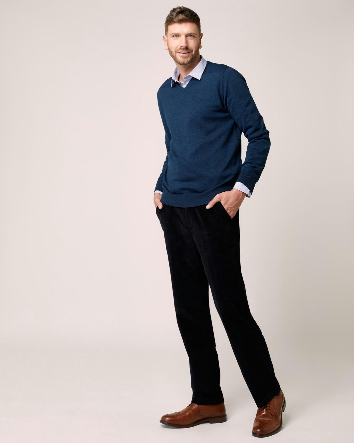 Regular Fit Stretch Corduroy Trousers
