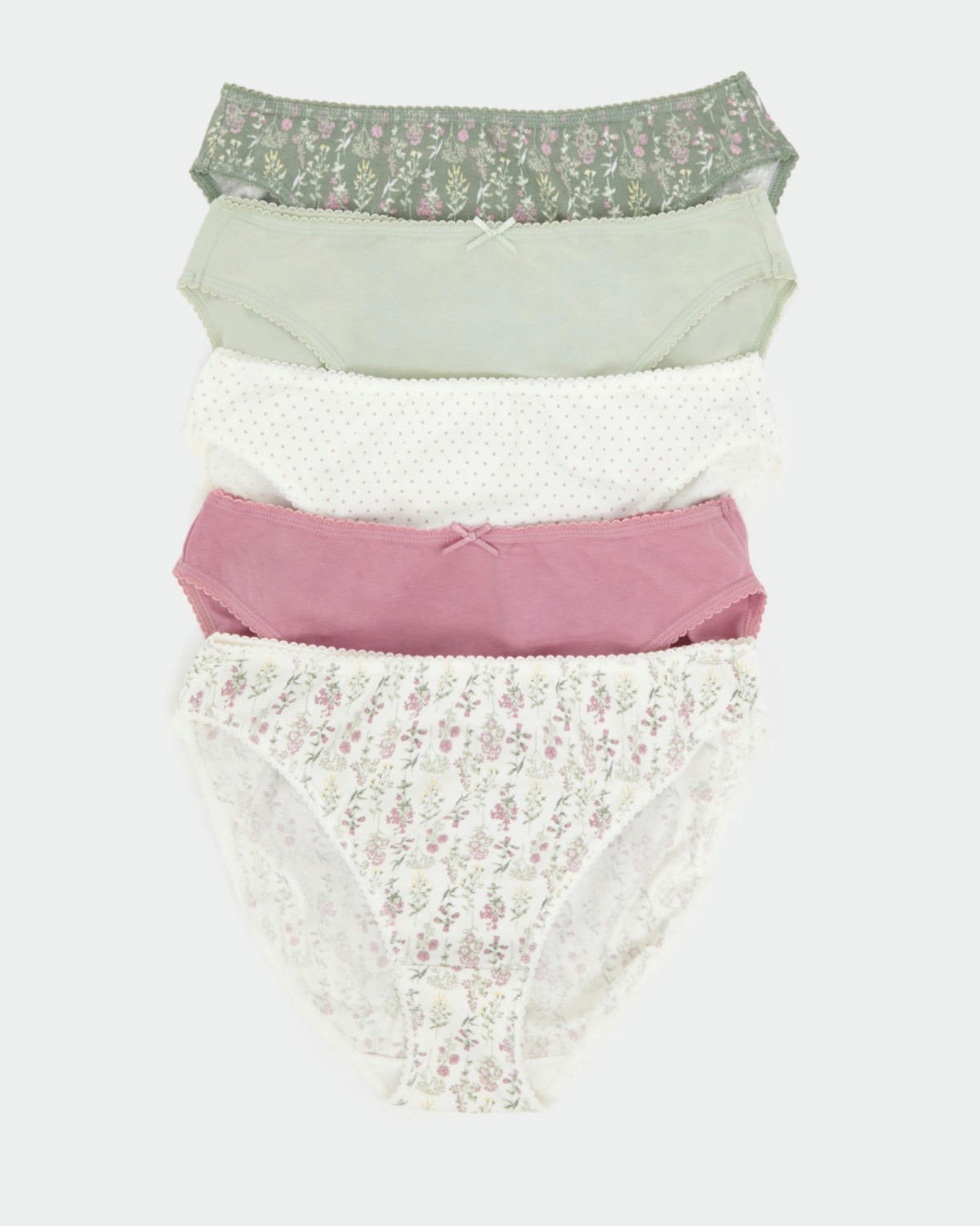 Printed High Leg Briefs - Pack Of 5
