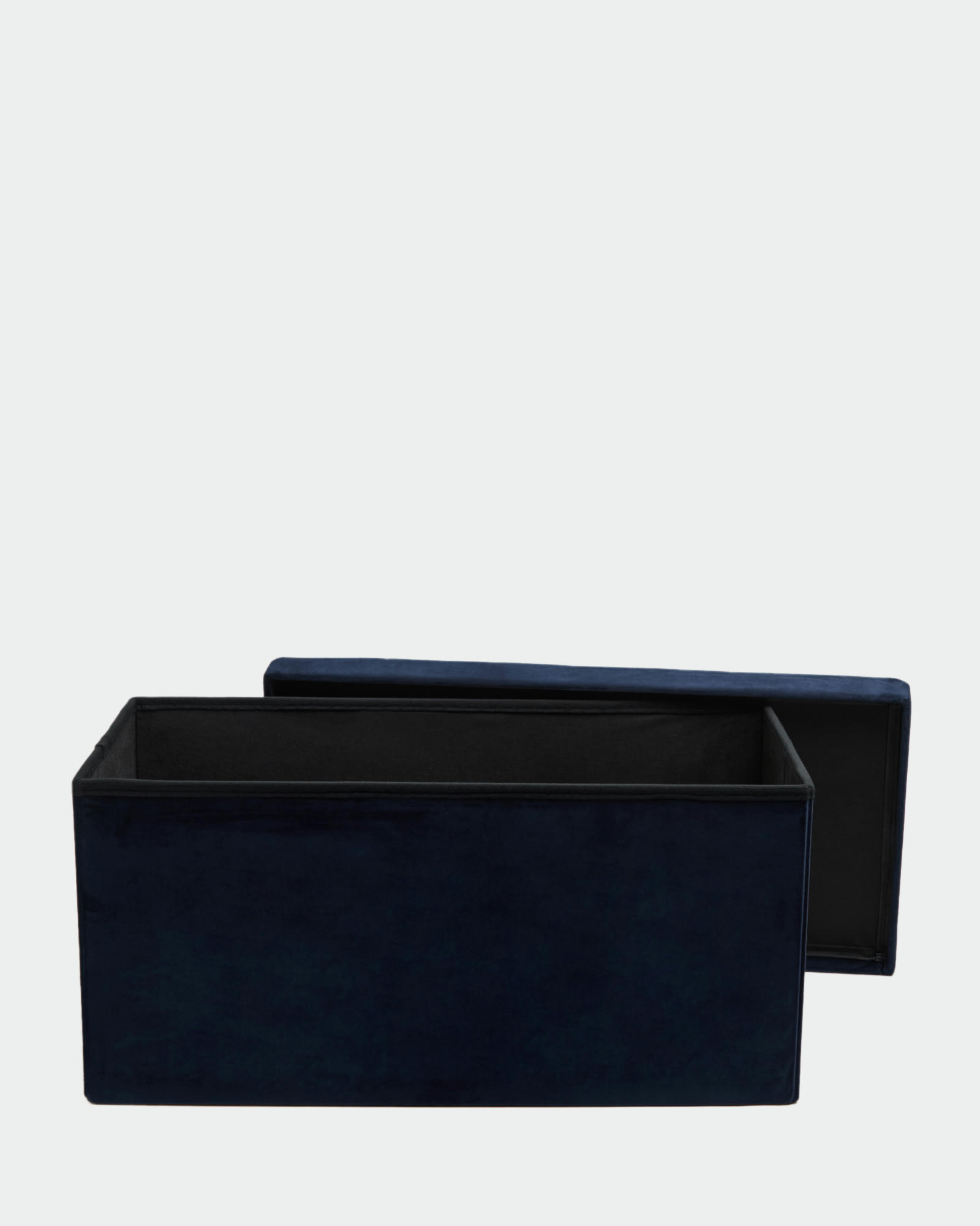 Velvet Ottoman With Storage and Lid