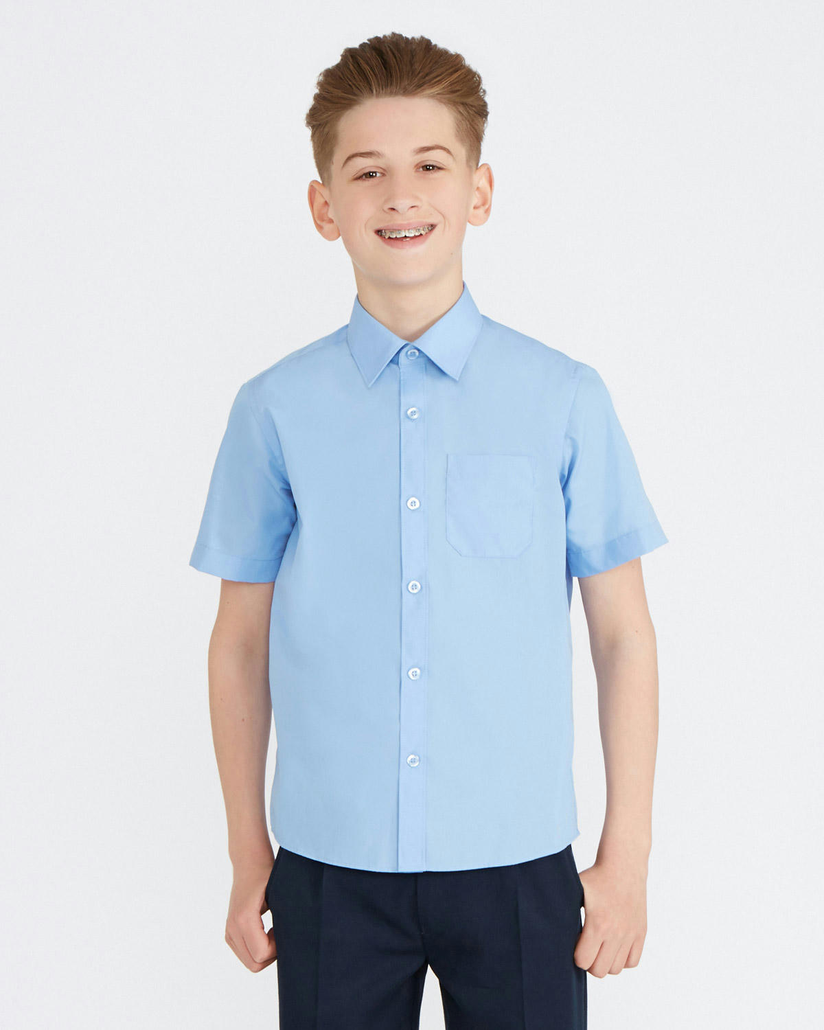 Short-Sleeved Non Iron Shirt - Pack of 3 - (4-16 Years)