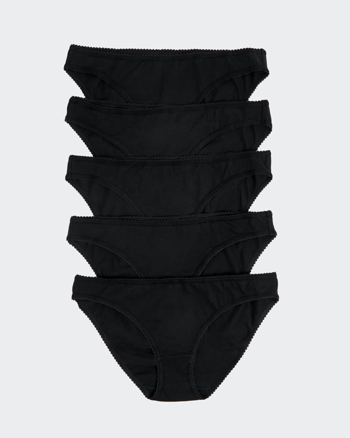 Plain Cotton-Rich Mini Briefs- Pack of 5