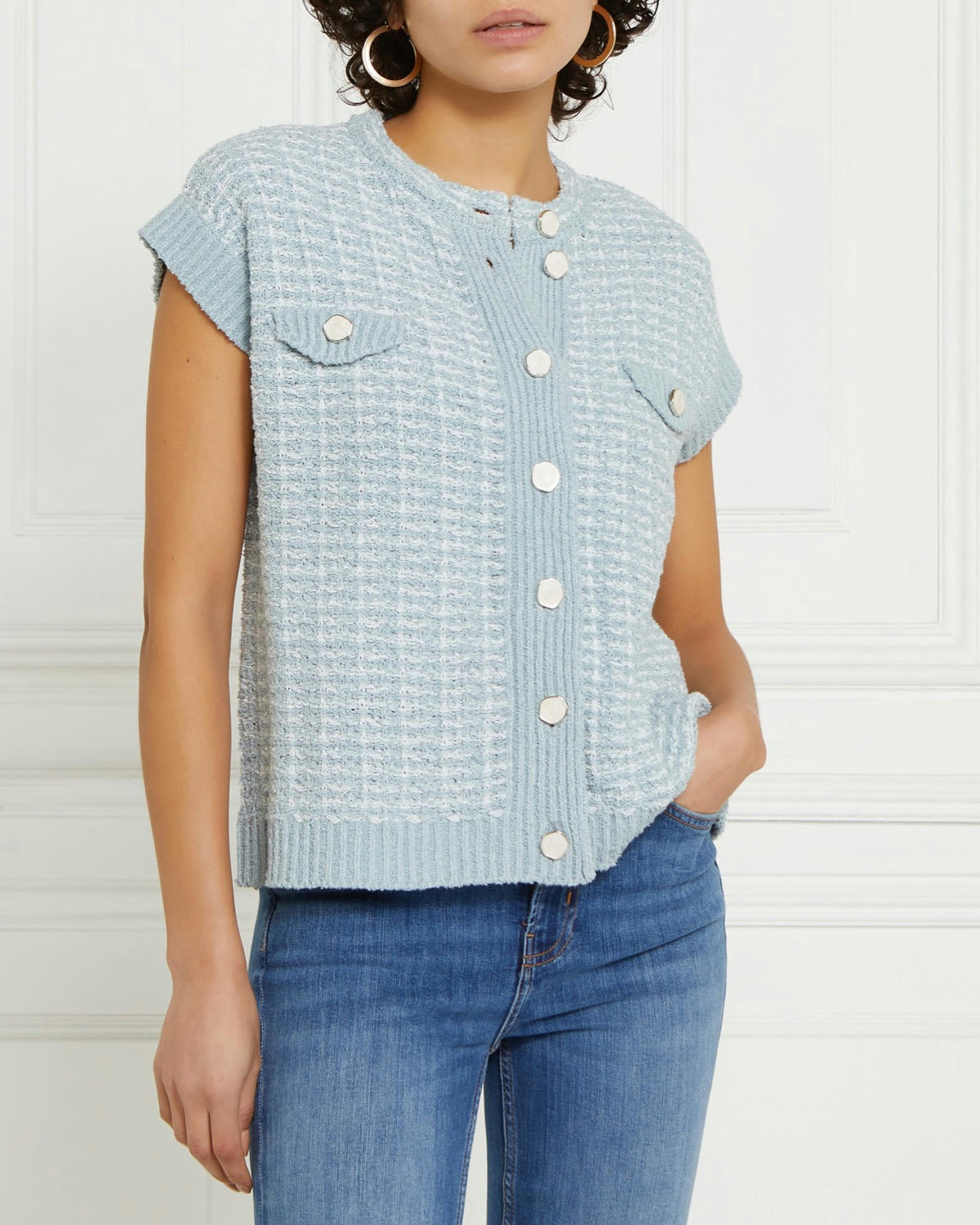 Gallery Boucle Sleeveless Cardigan