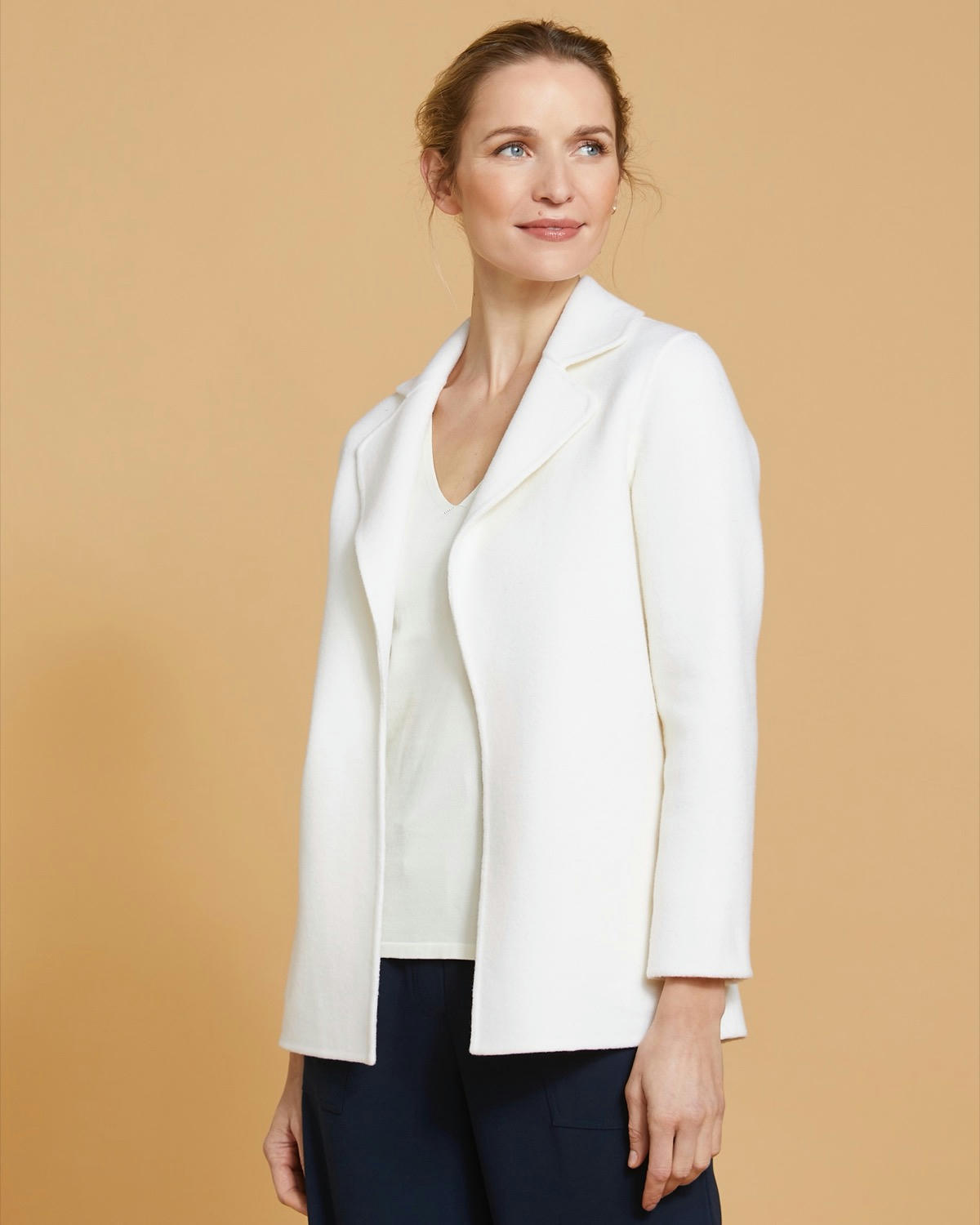 Paul Costelloe Living Studio Ivory Short Collar Coat