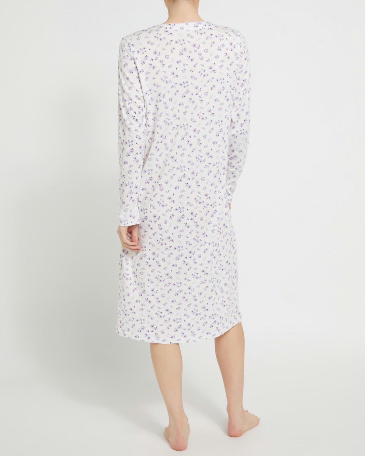 Long Sleeve Shirred Nightdress