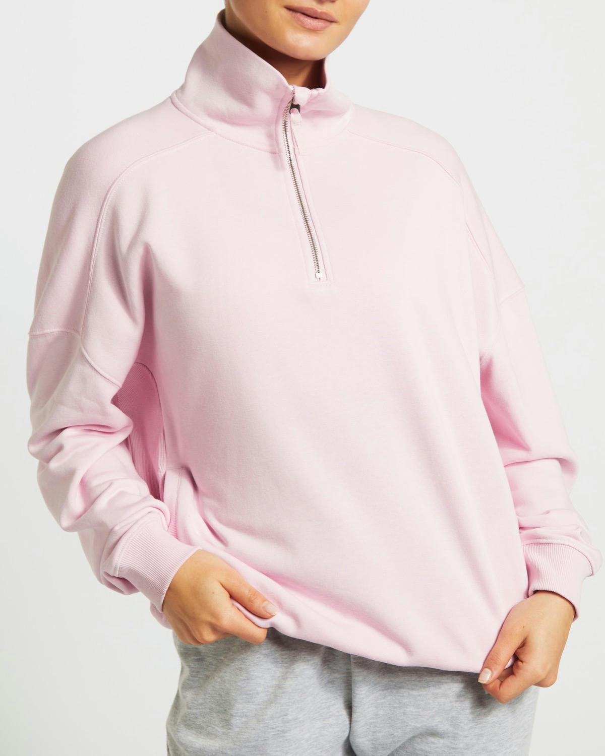 Funnel Neck Half Zip Top