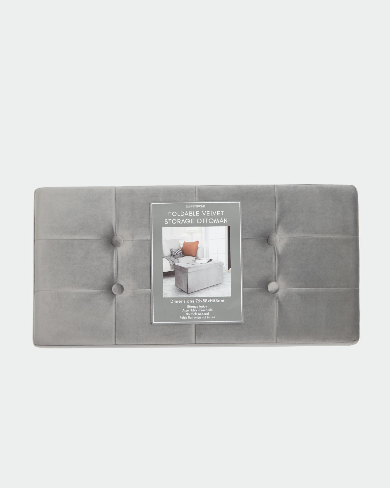 Velvet Ottoman With Storage and Lid