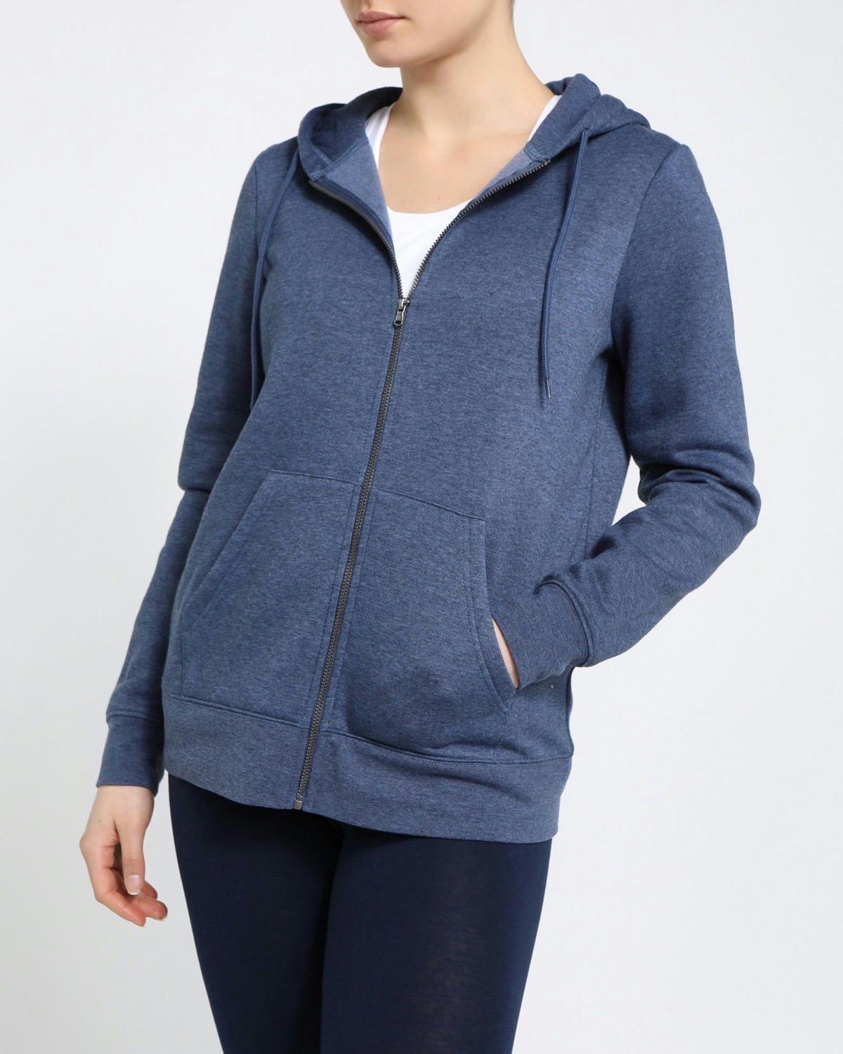 Marl Zip-Through Hoodie