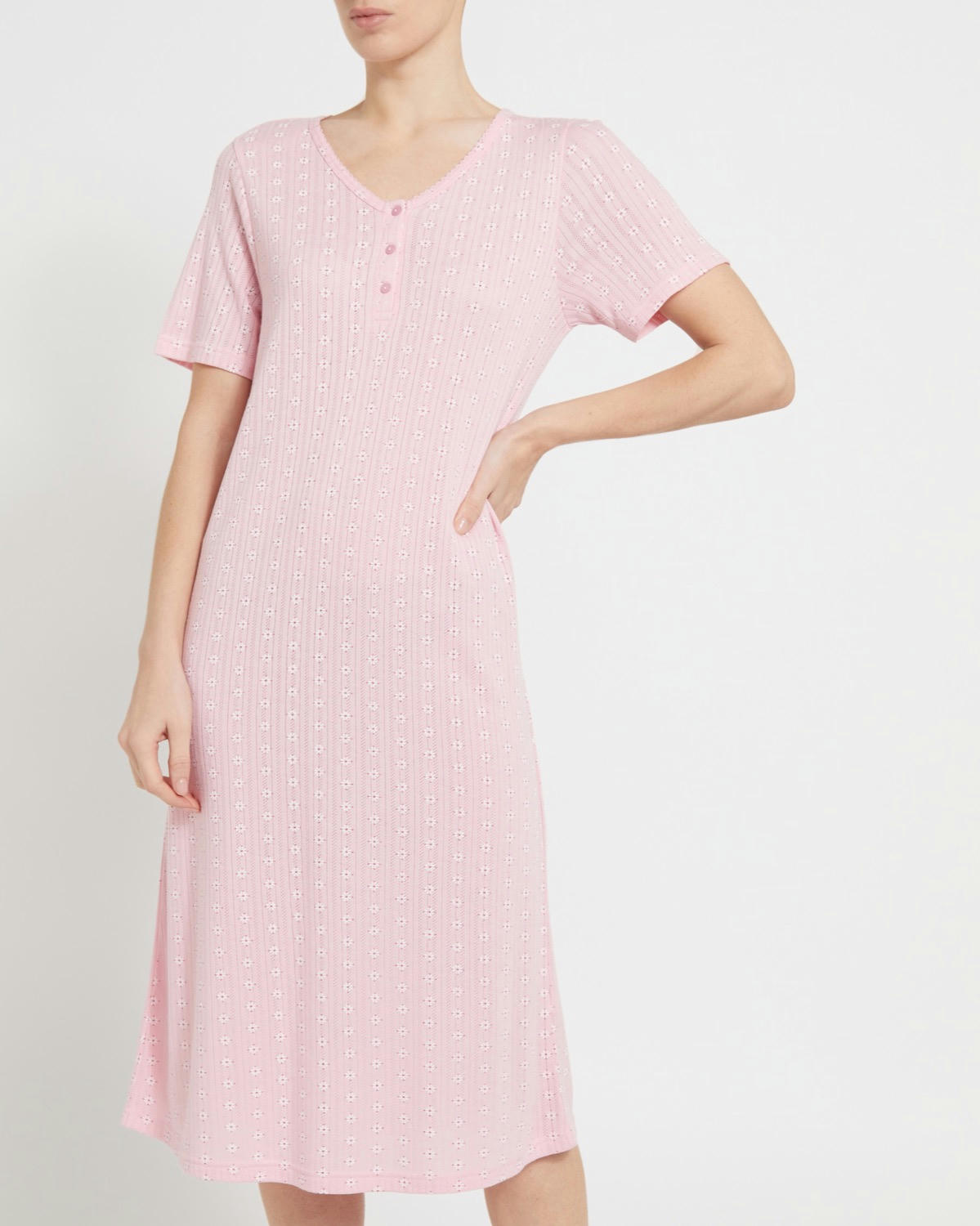 Short Sleeved Pointelle Nightdress