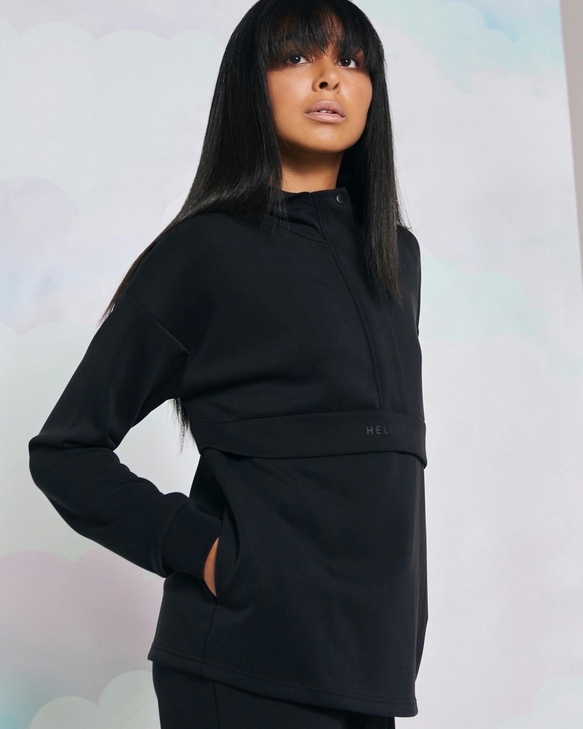 Helen Steele Black Soft Touch Half Zip Hoodie