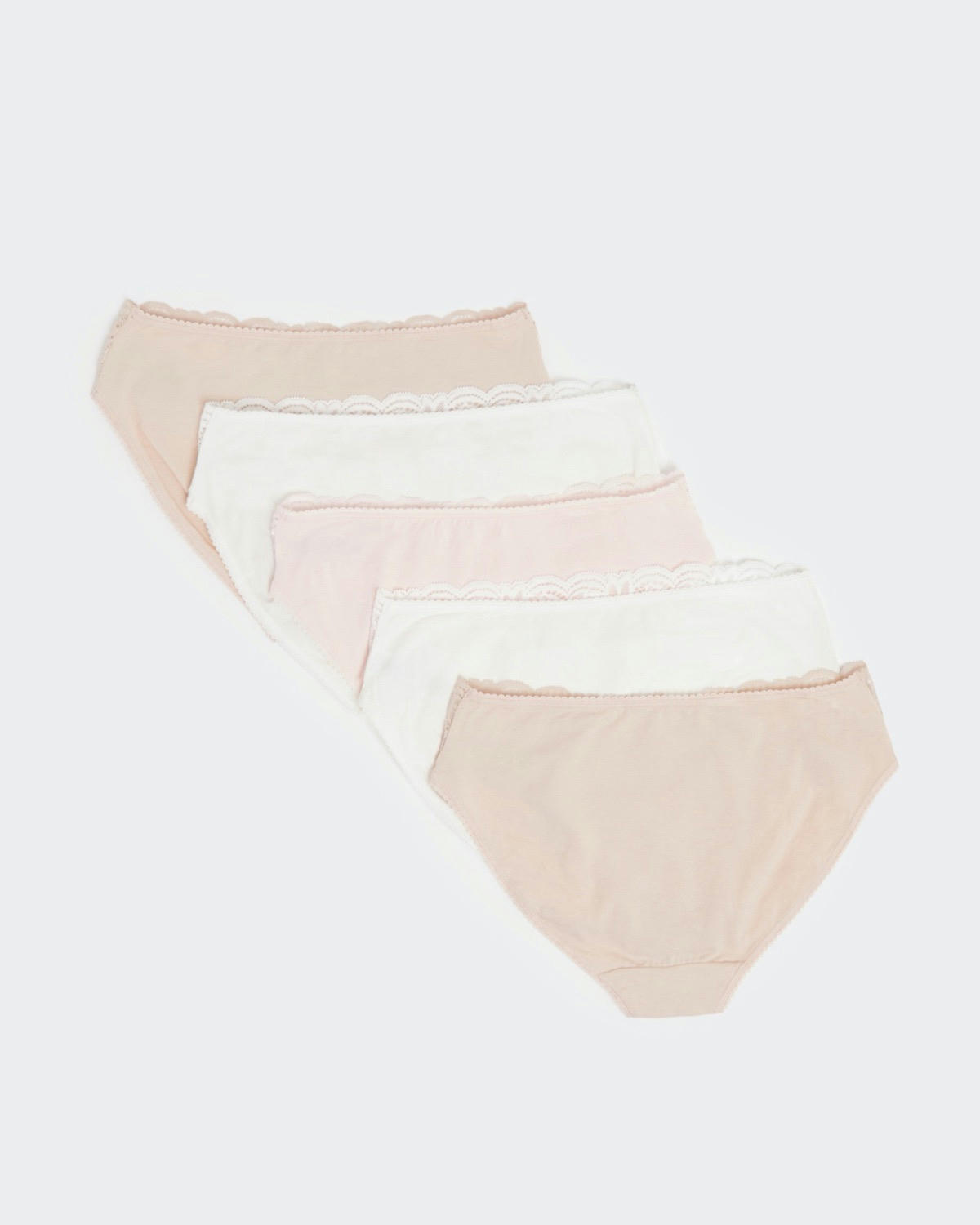 Lace Cotton-Rich High Leg Briefs - Pack of 5