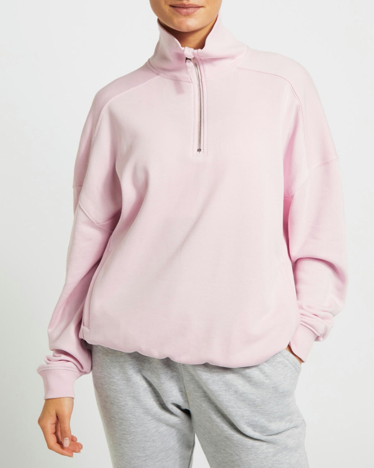 Funnel Neck Half Zip Top
