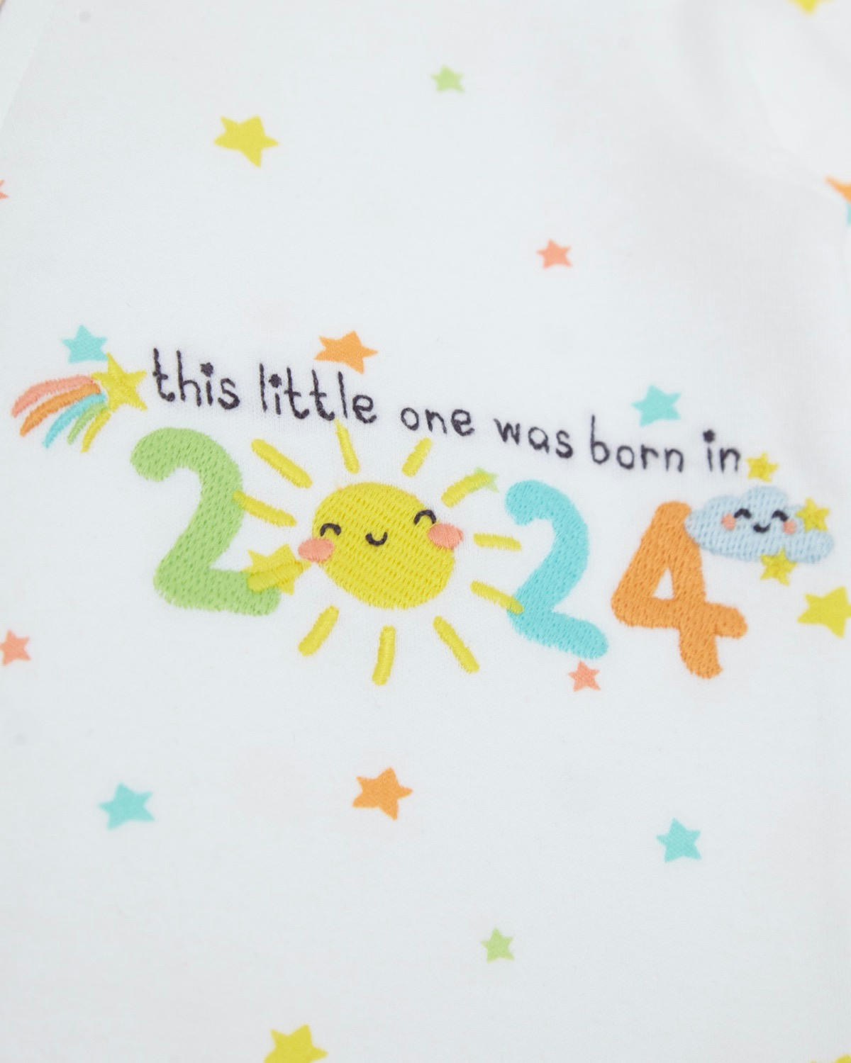 Born In 2024 Sleepsuit With Bib