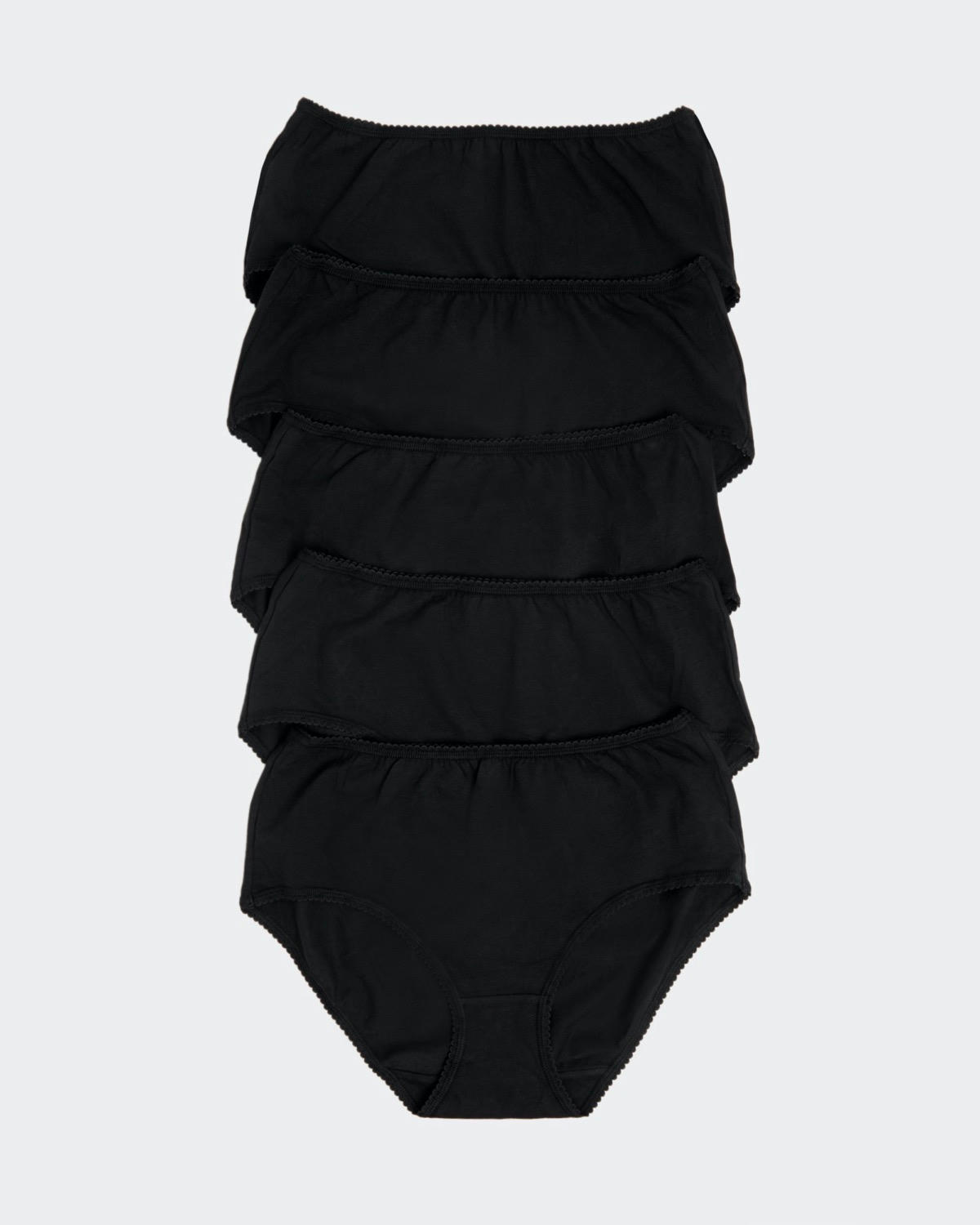 Plain Cotton Rich Midi Briefs - Pack of 5