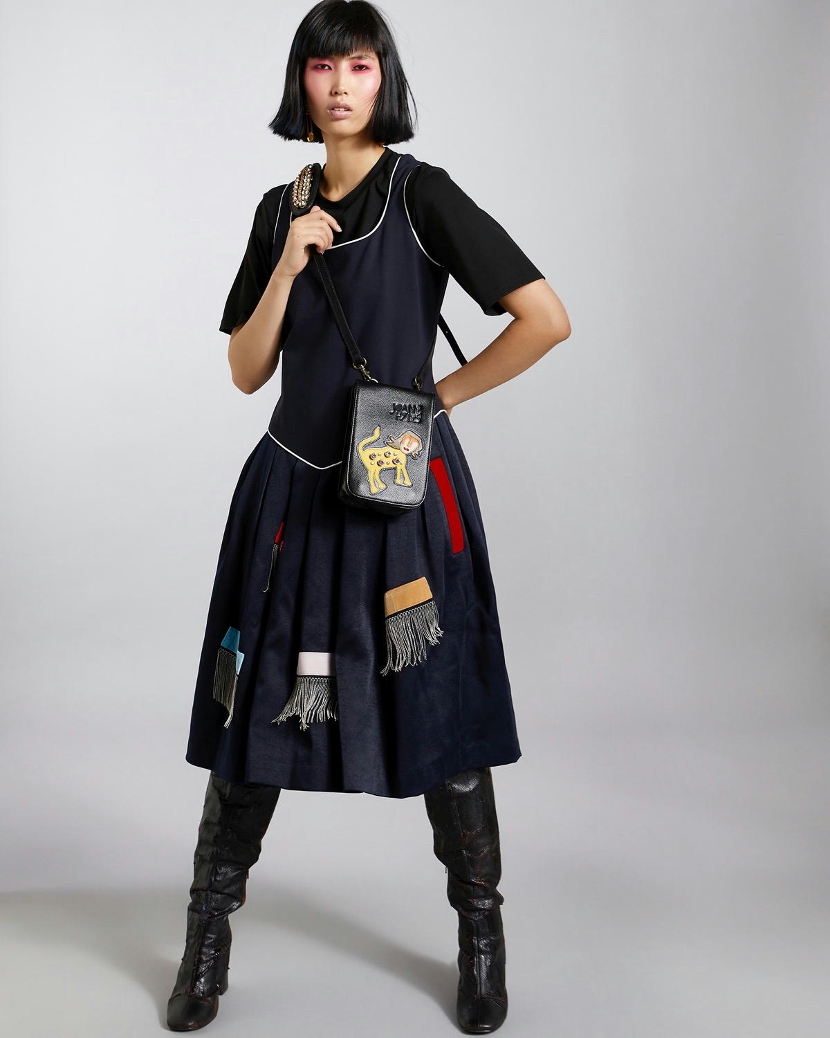 Joanne Hynes Two Piece Dress With Dropped Waist and Metal Fringing