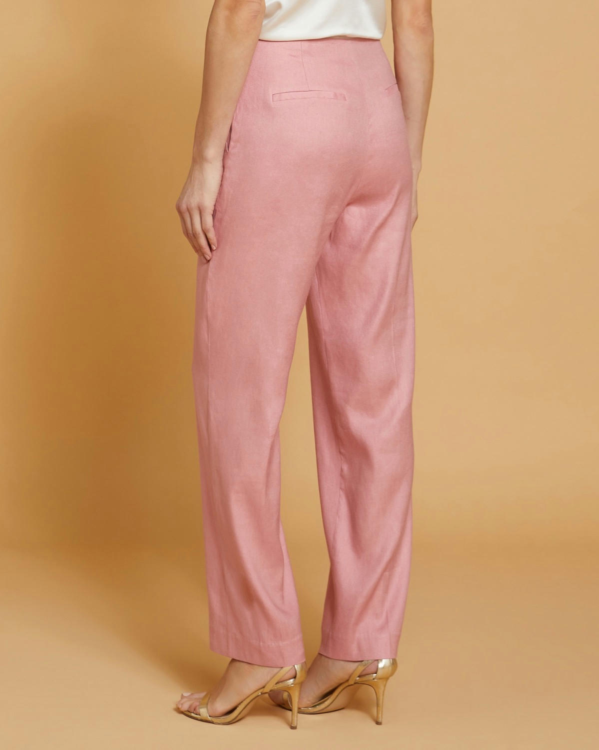 Paul Costelloe Living Studio Pink Linen Suit Trousers