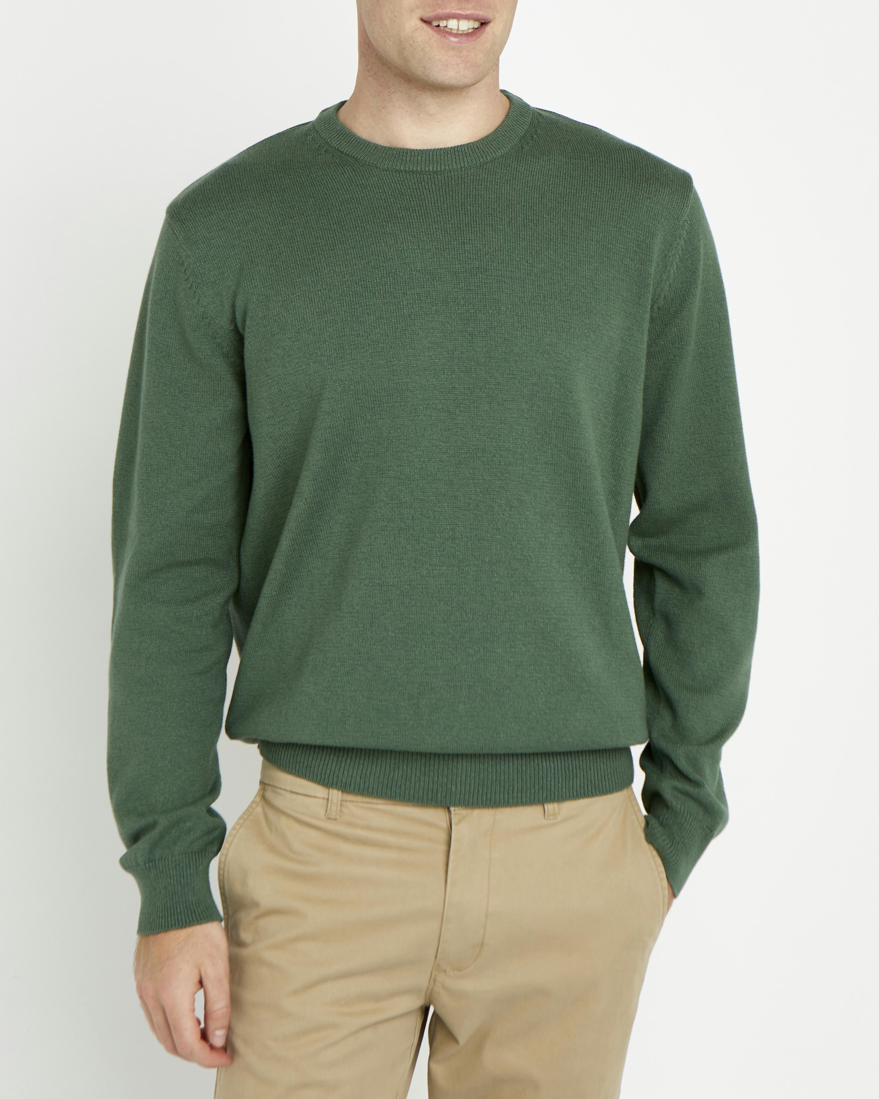 Regular Fit Cotton Crew Neck Jumper