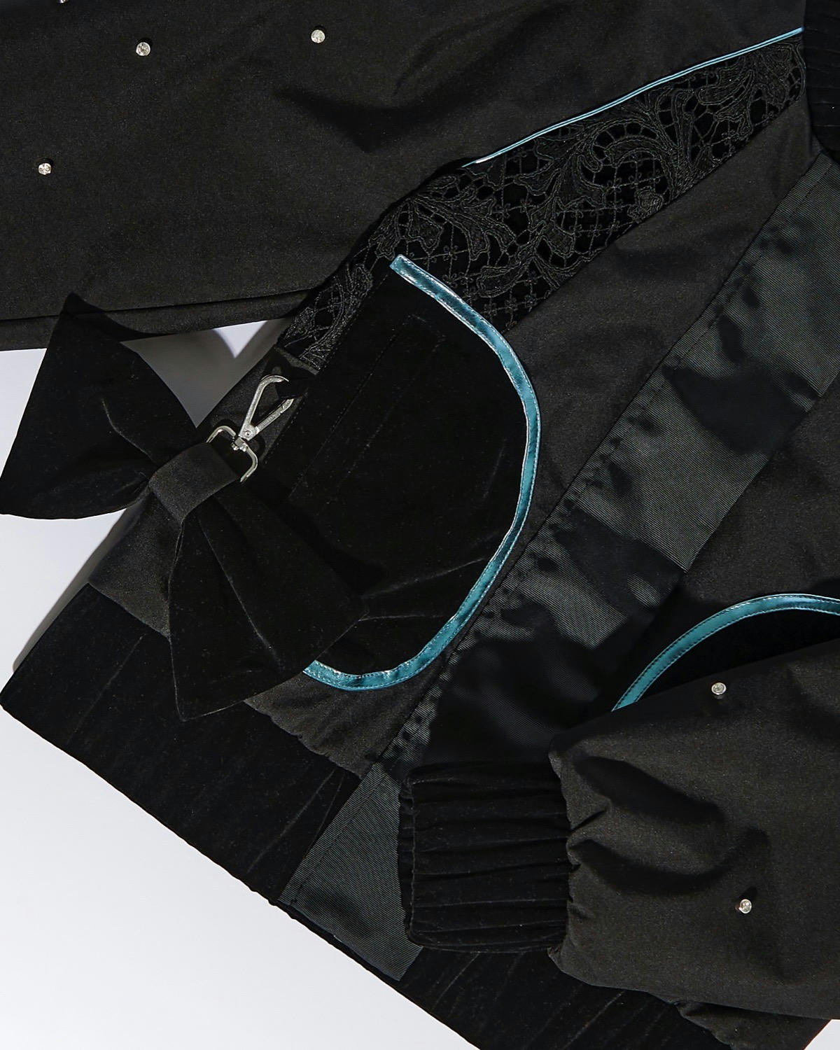 Joanne Hynes Nylon And Lace Bomber With Stud Embellishment