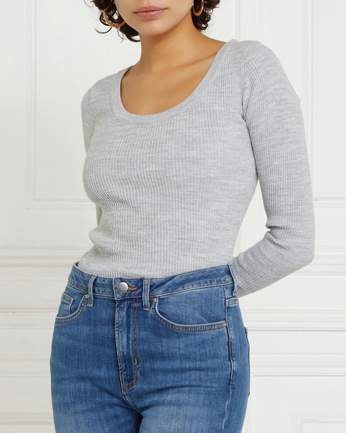 Gallery Long-Sleeved Ribbed Top
