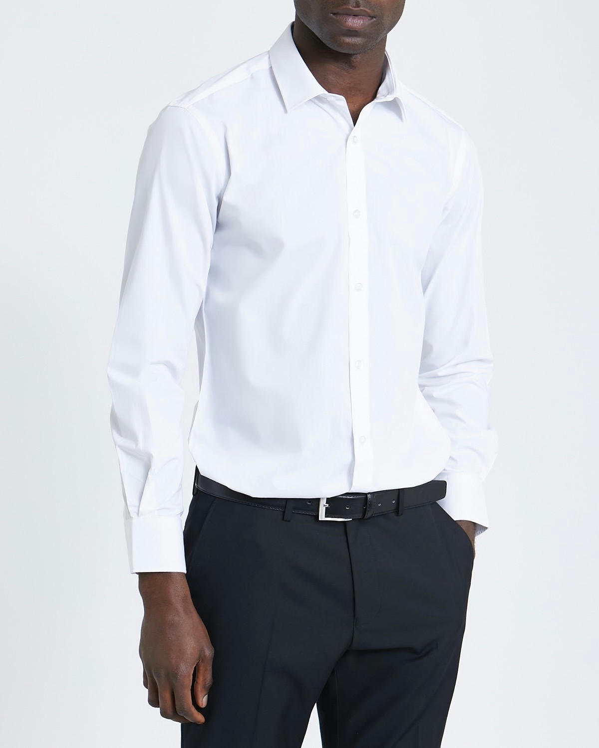 Slim Fit Long-Sleeved Cotton Rich Shirt