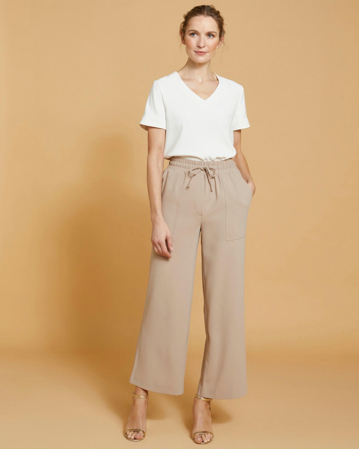 Paul Costelloe Living Studio Ivory Shell V-Neck Top