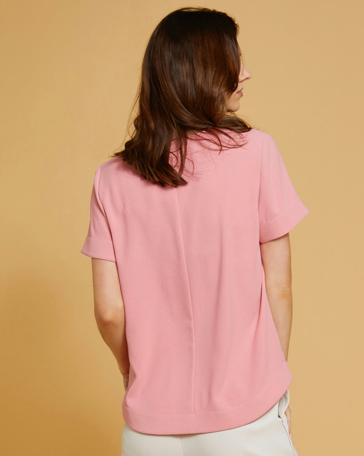 Paul Costelloe Living Studio Pink Shell V-Neck Top