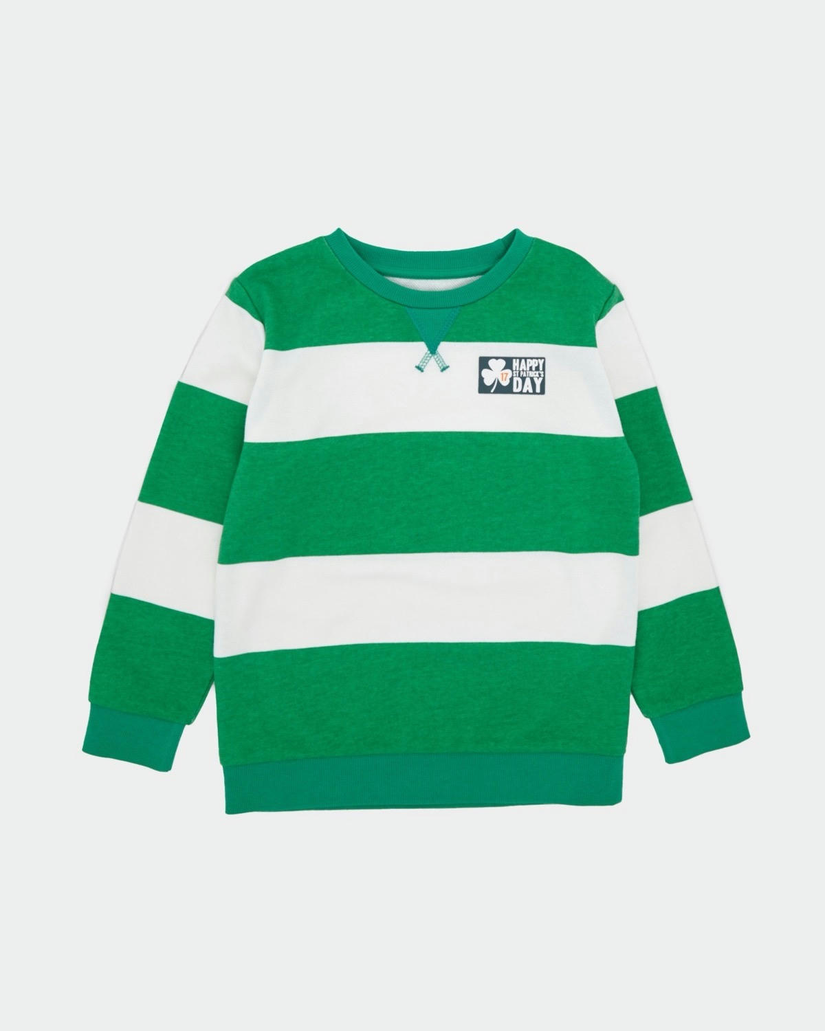 St Patrick's Day Striped Crew Neck Sweatshirt (3-14 Years)