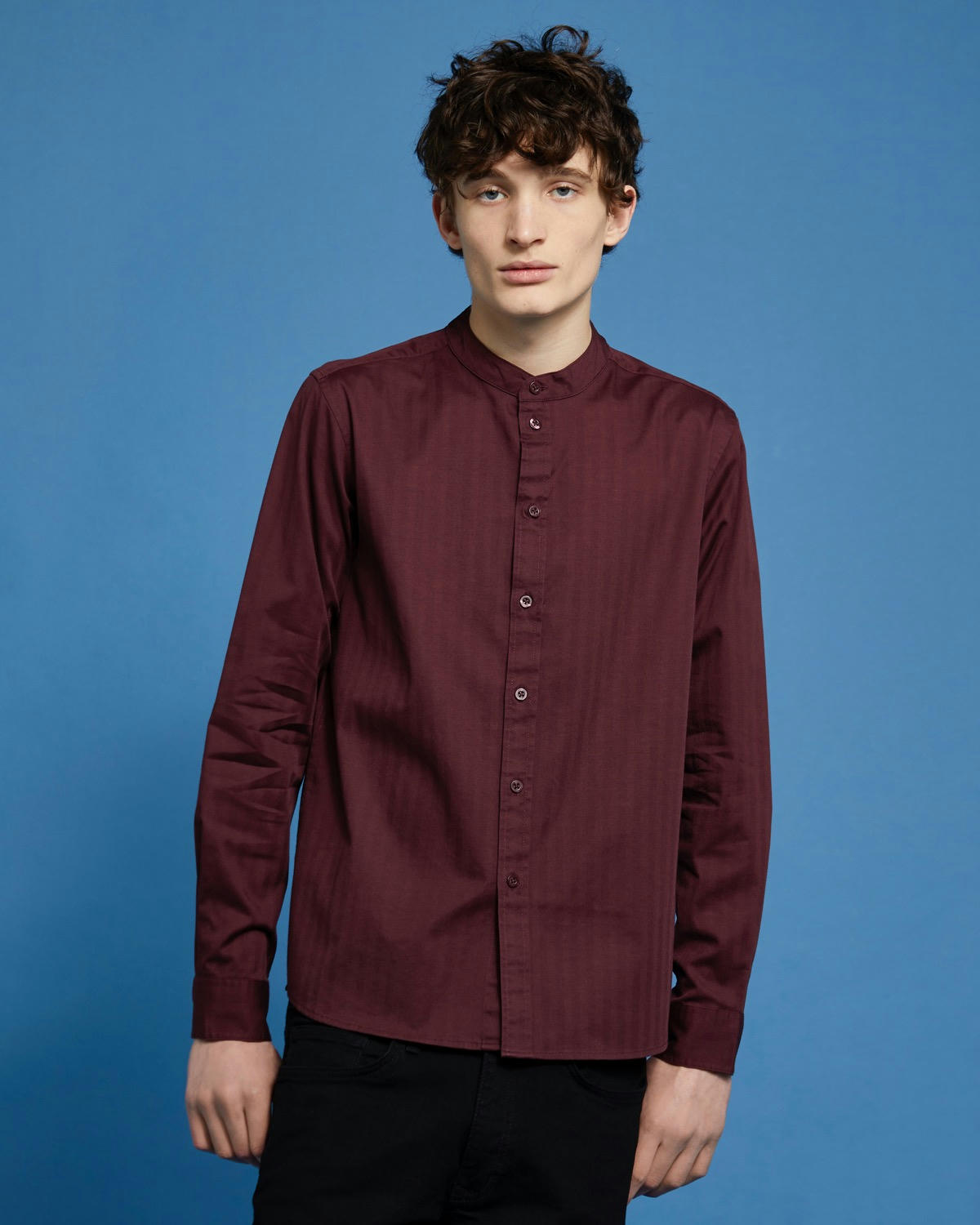 Paul Galvin Oxford Herringbone Grandad Shirt