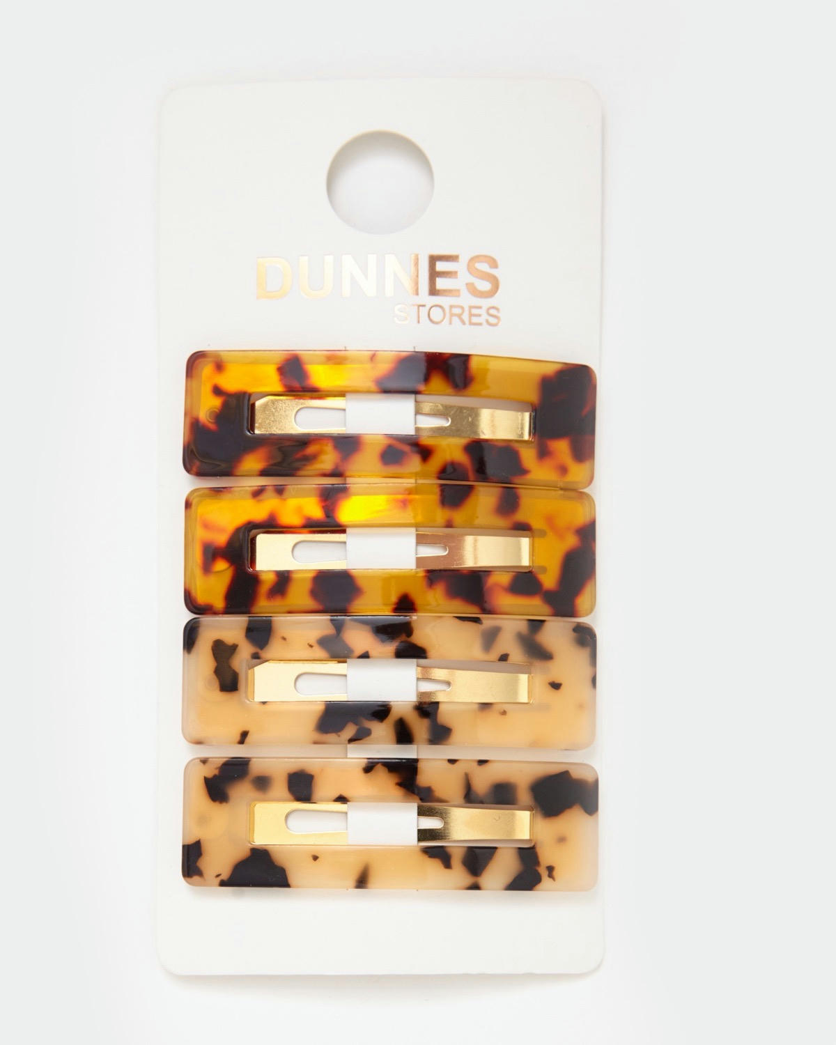 Tortoise Shell Hair Clip Set (Pack Of 4)
