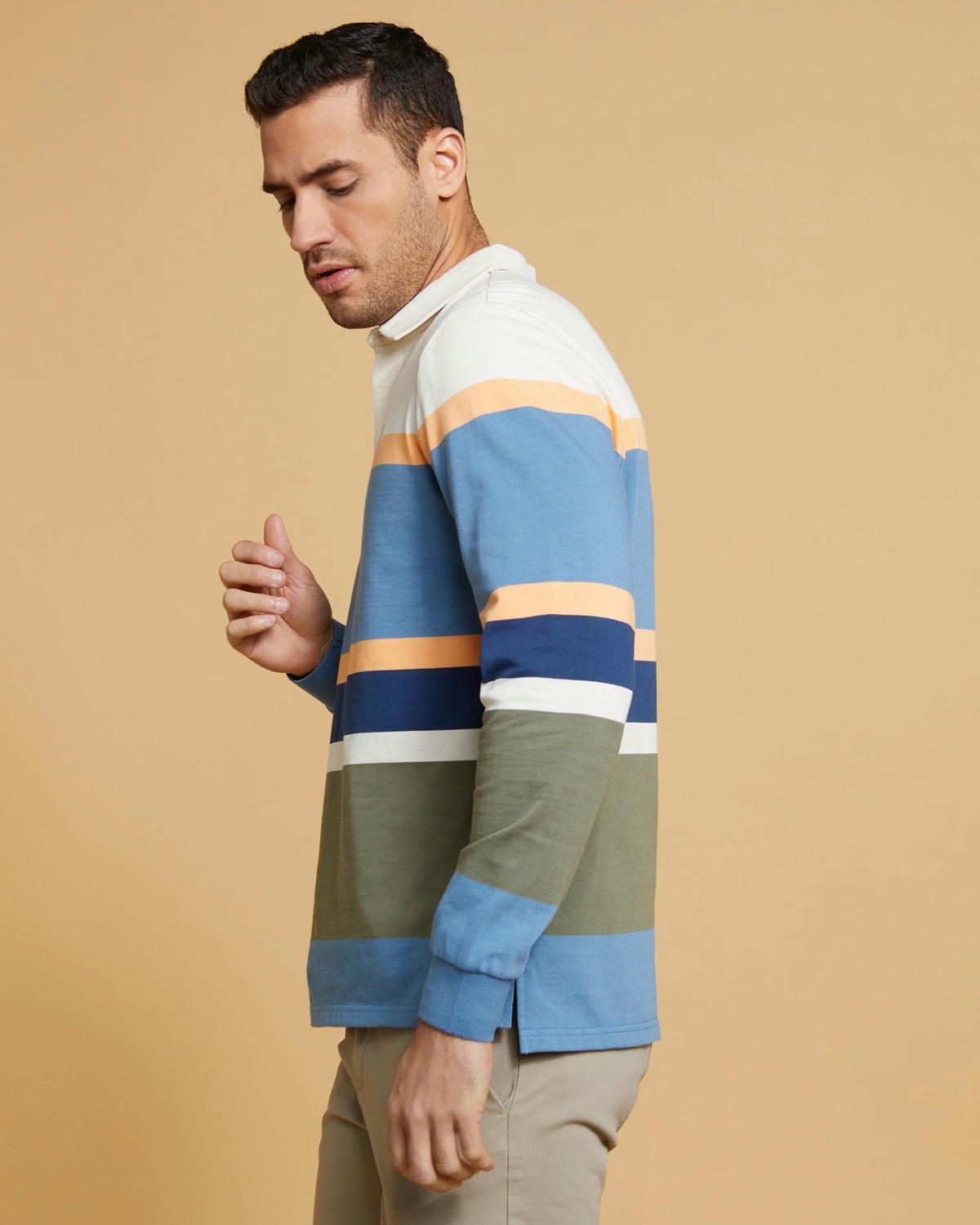 Paul Costelloe Living Long Sleeve Panel Rugby Shirt