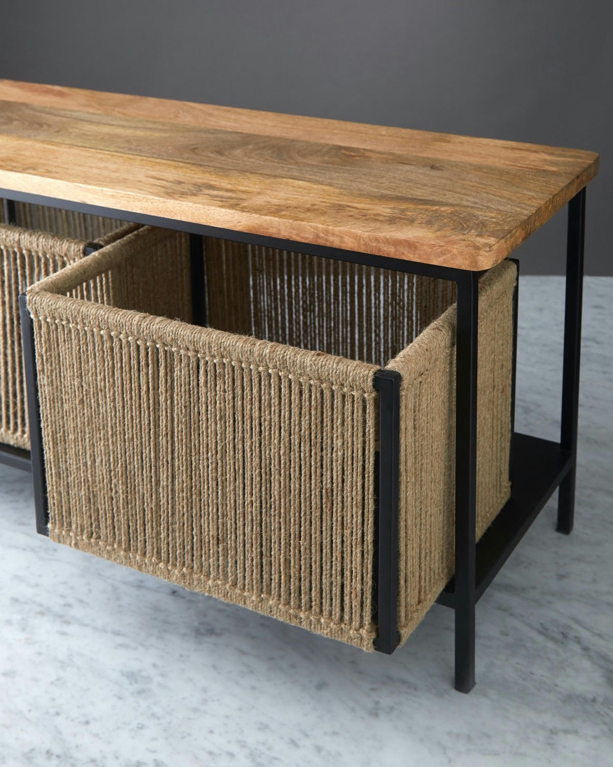 Helen James Considered Bench With Baskets