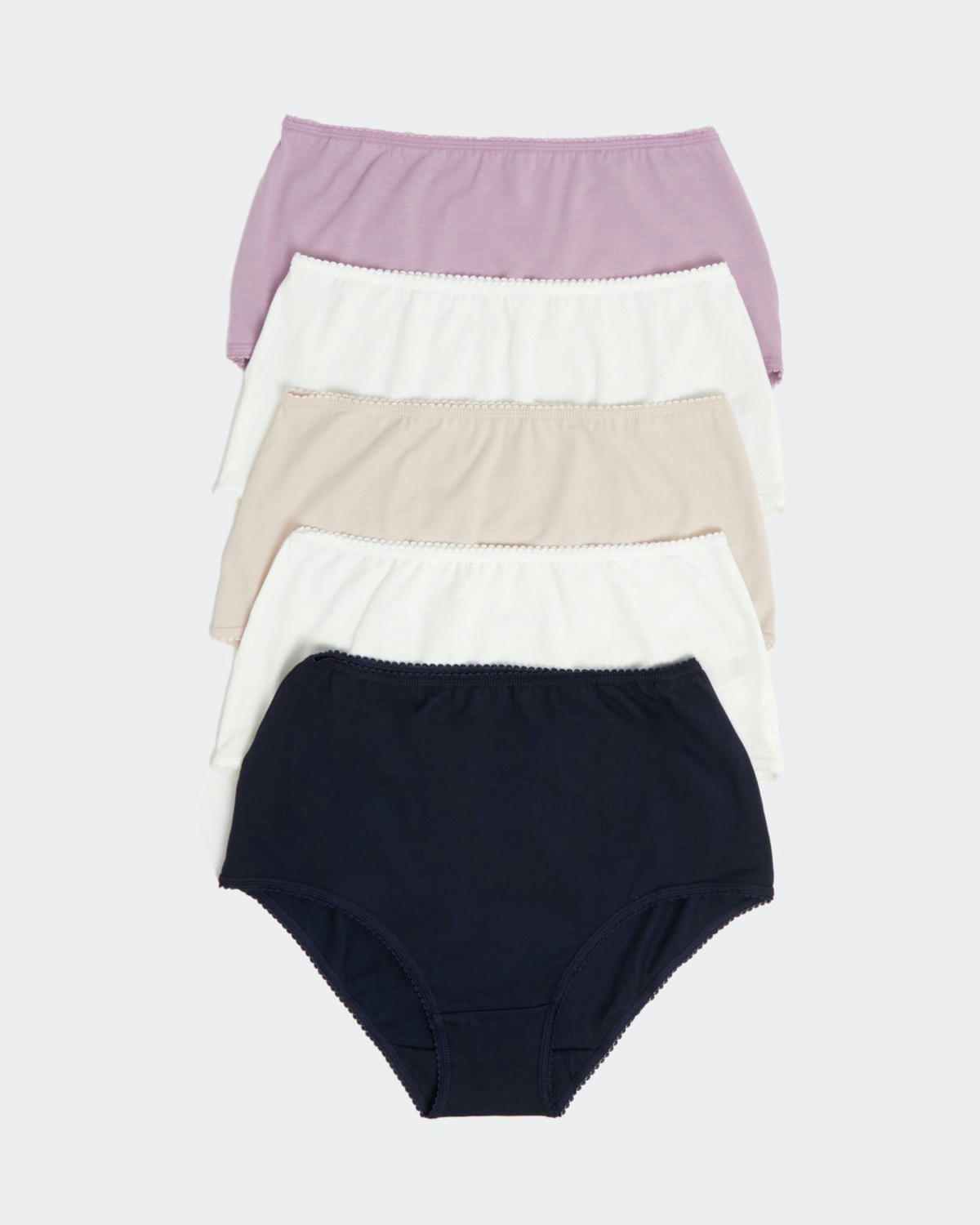 Plain Cotton Rich Full Briefs - Pack of 5