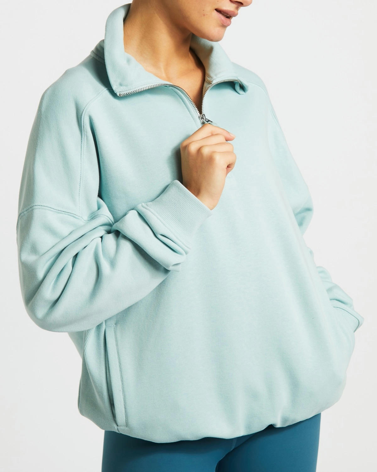 Funnel Neck Half Zip Top