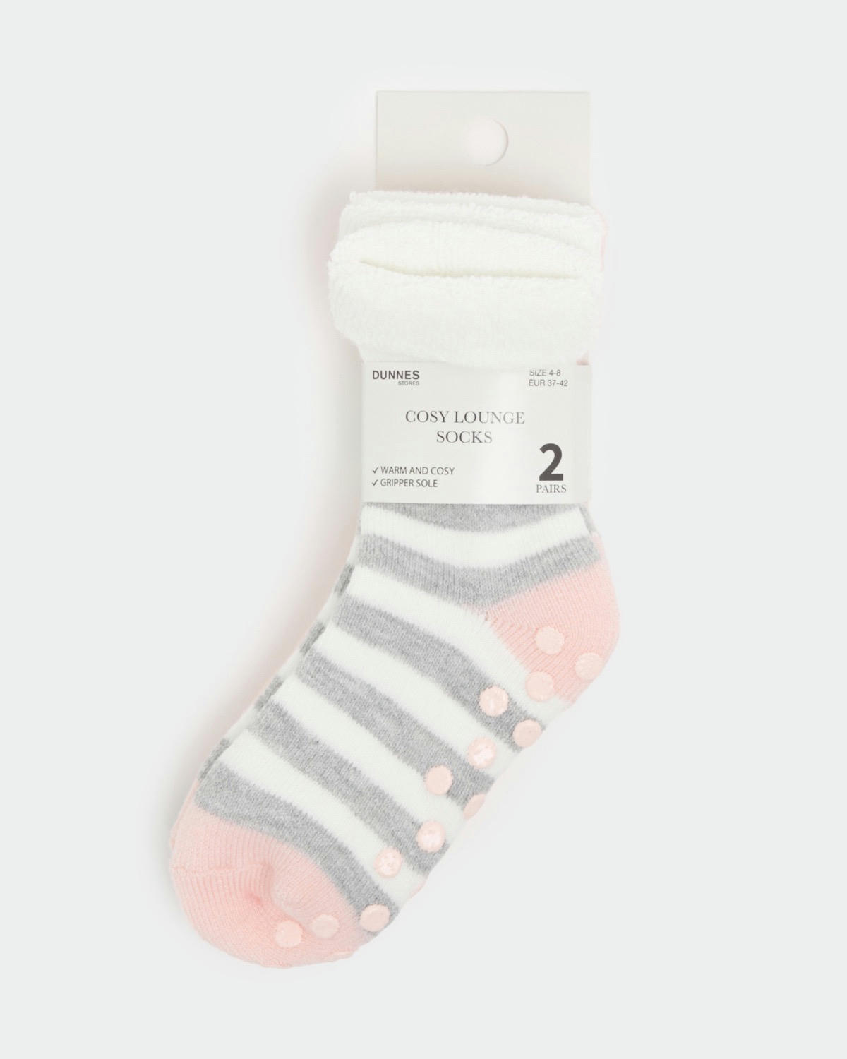 Gripper Sole Cosy Socks (Pack of 2)
