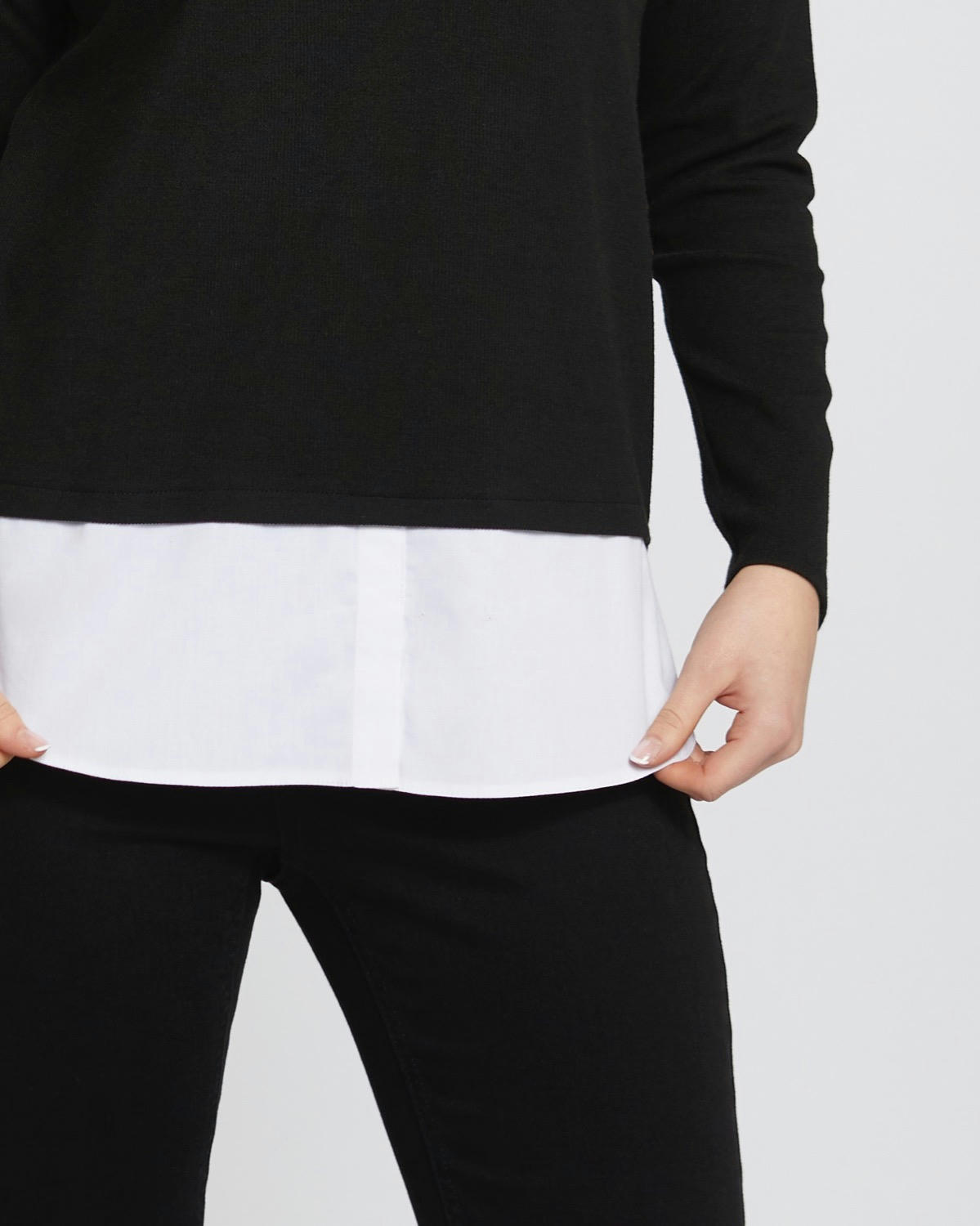 Plain Shirt Twofer Top