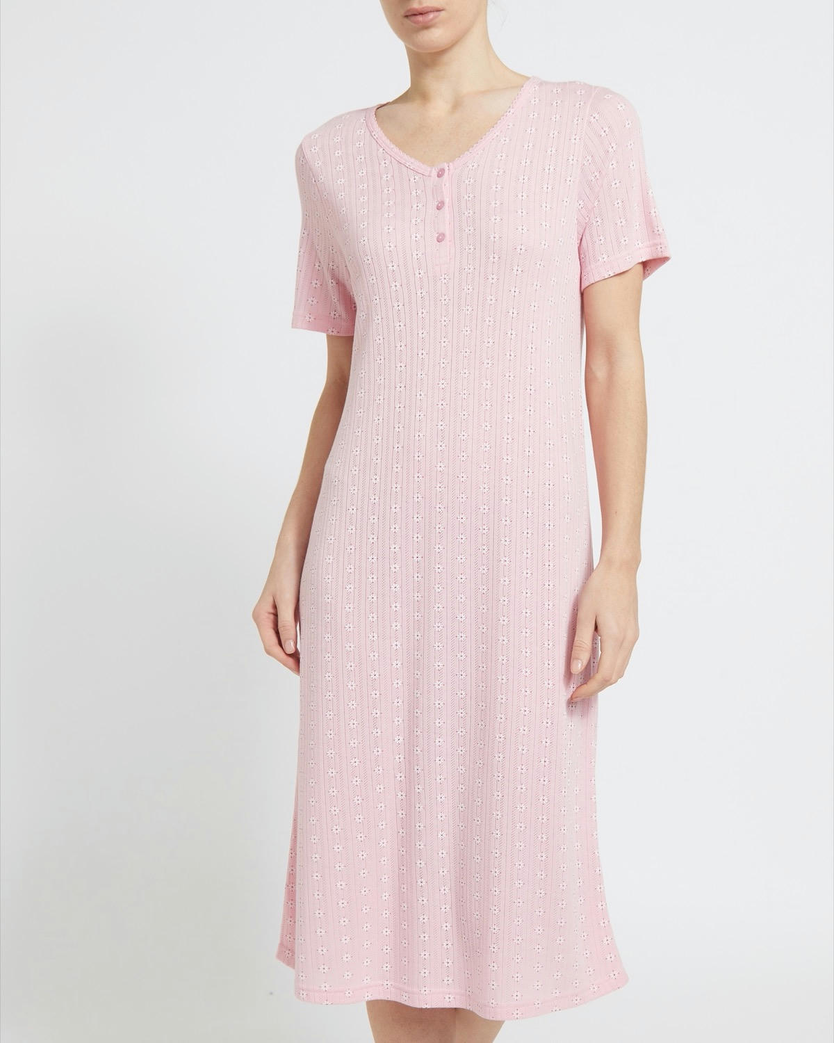 Short Sleeved Pointelle Nightdress