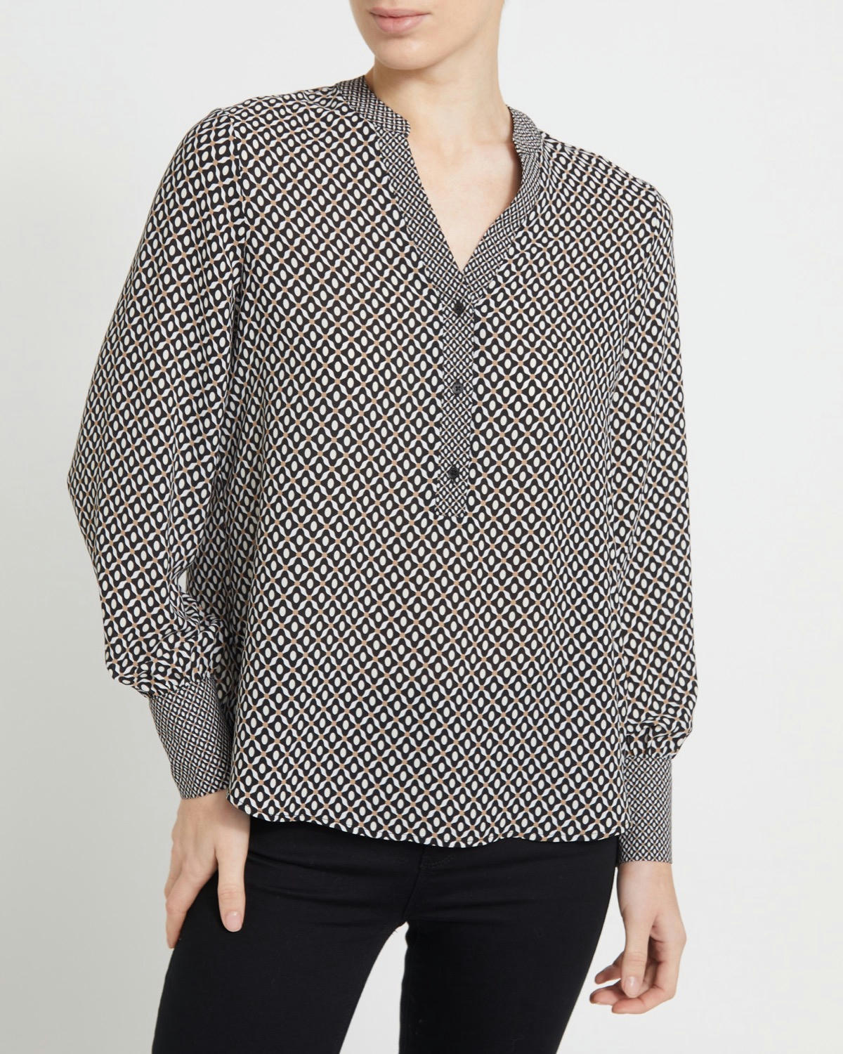 Geometric Print Blouse