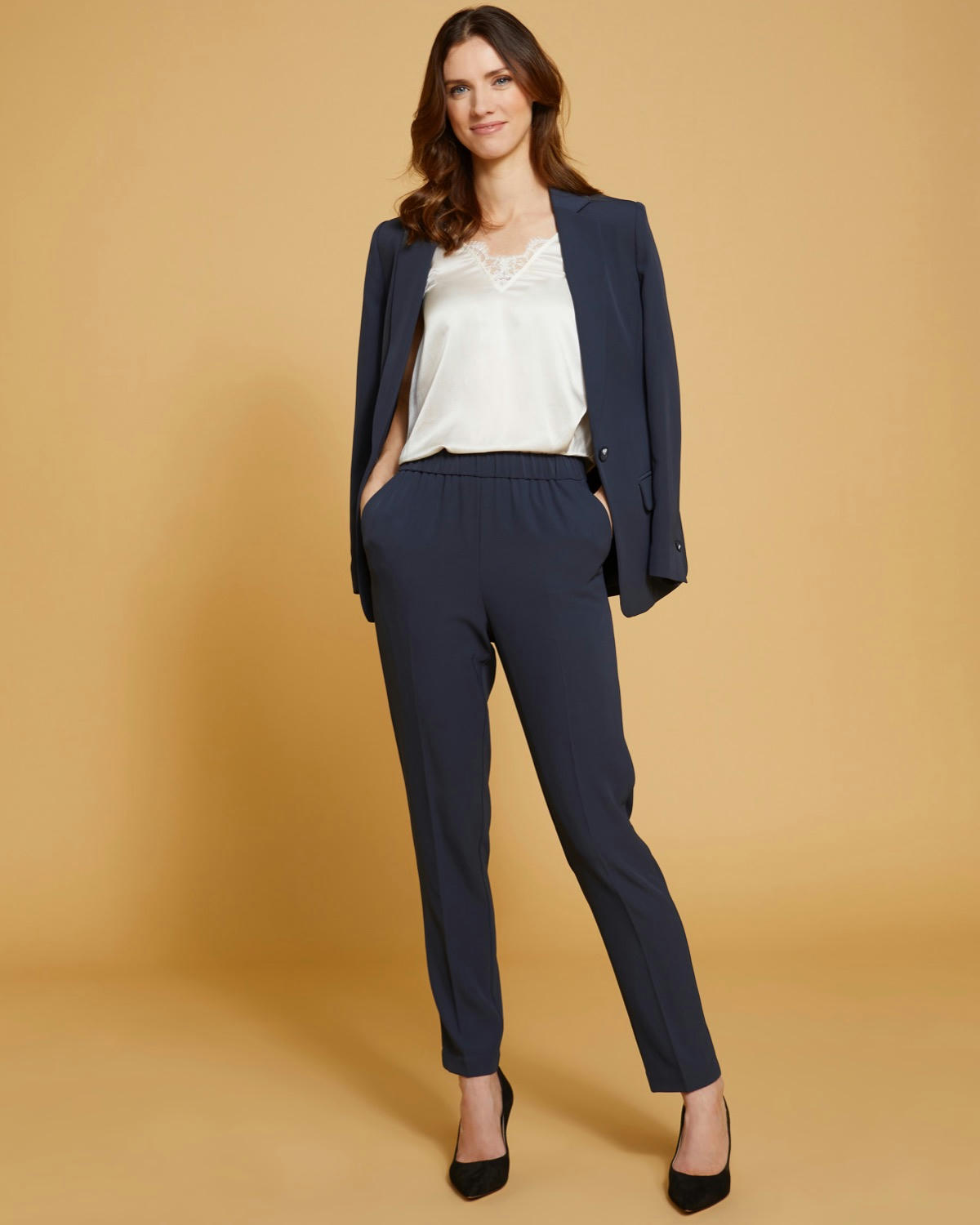 Paul Costelloe Living Studio Navy Fluid Blazer