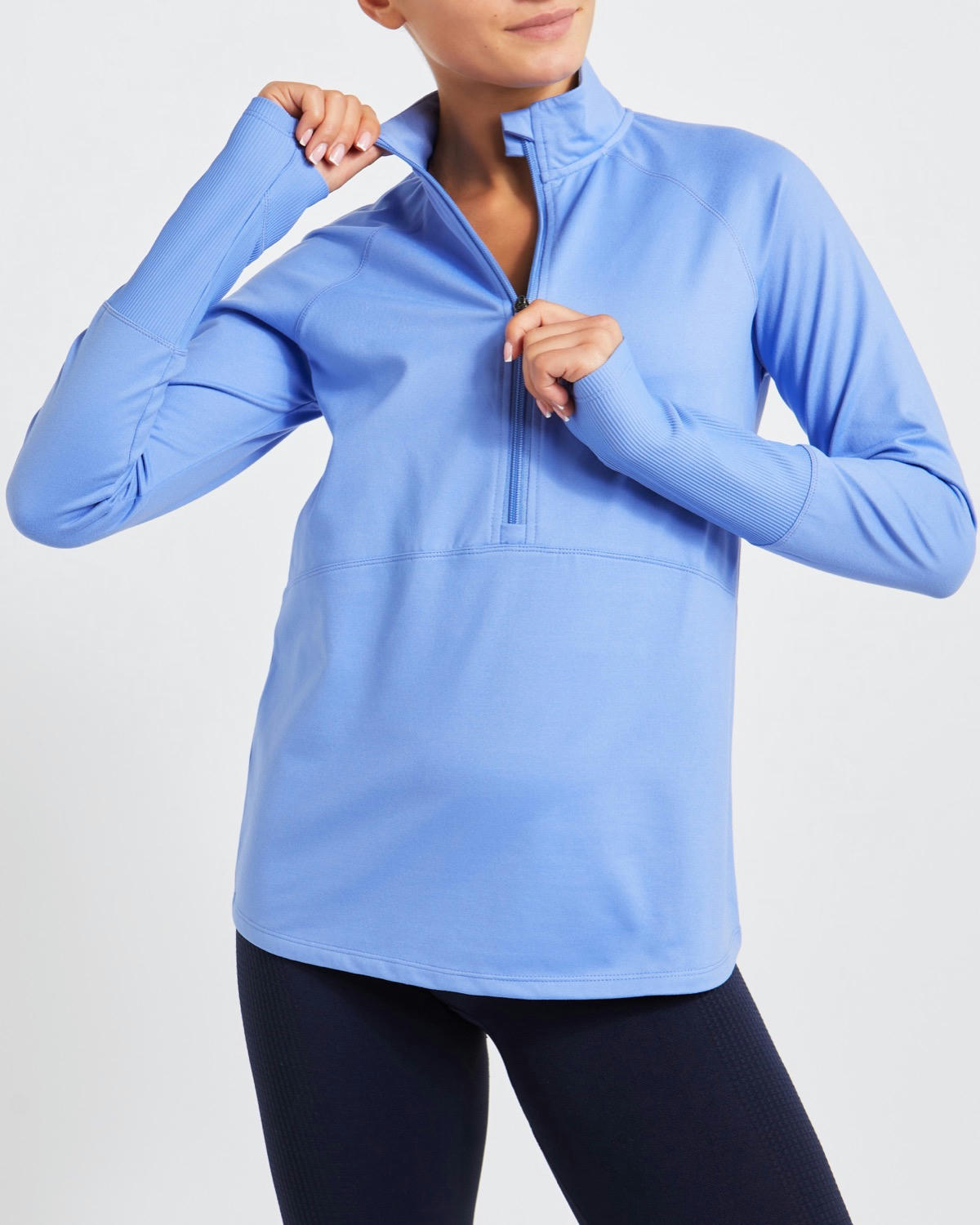 Long-Sleeved Half-Zip Top