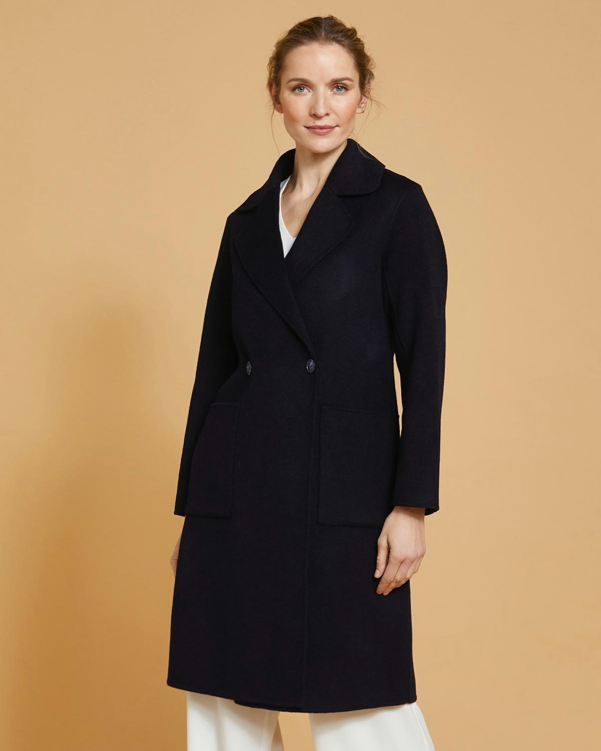 Paul Costelloe Living Studio Navy Patch Pocket Coat