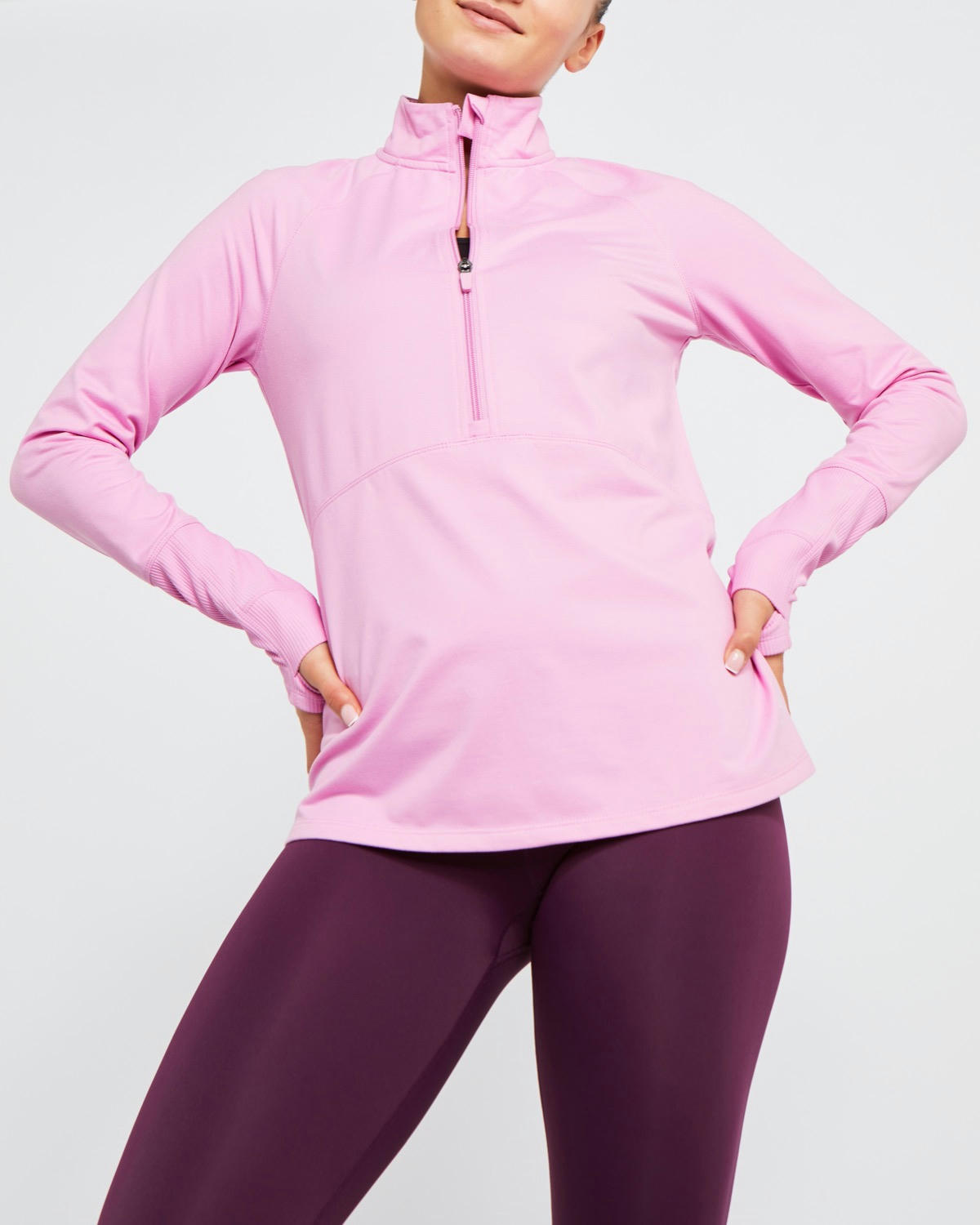 Long-Sleeved Half-Zip Top