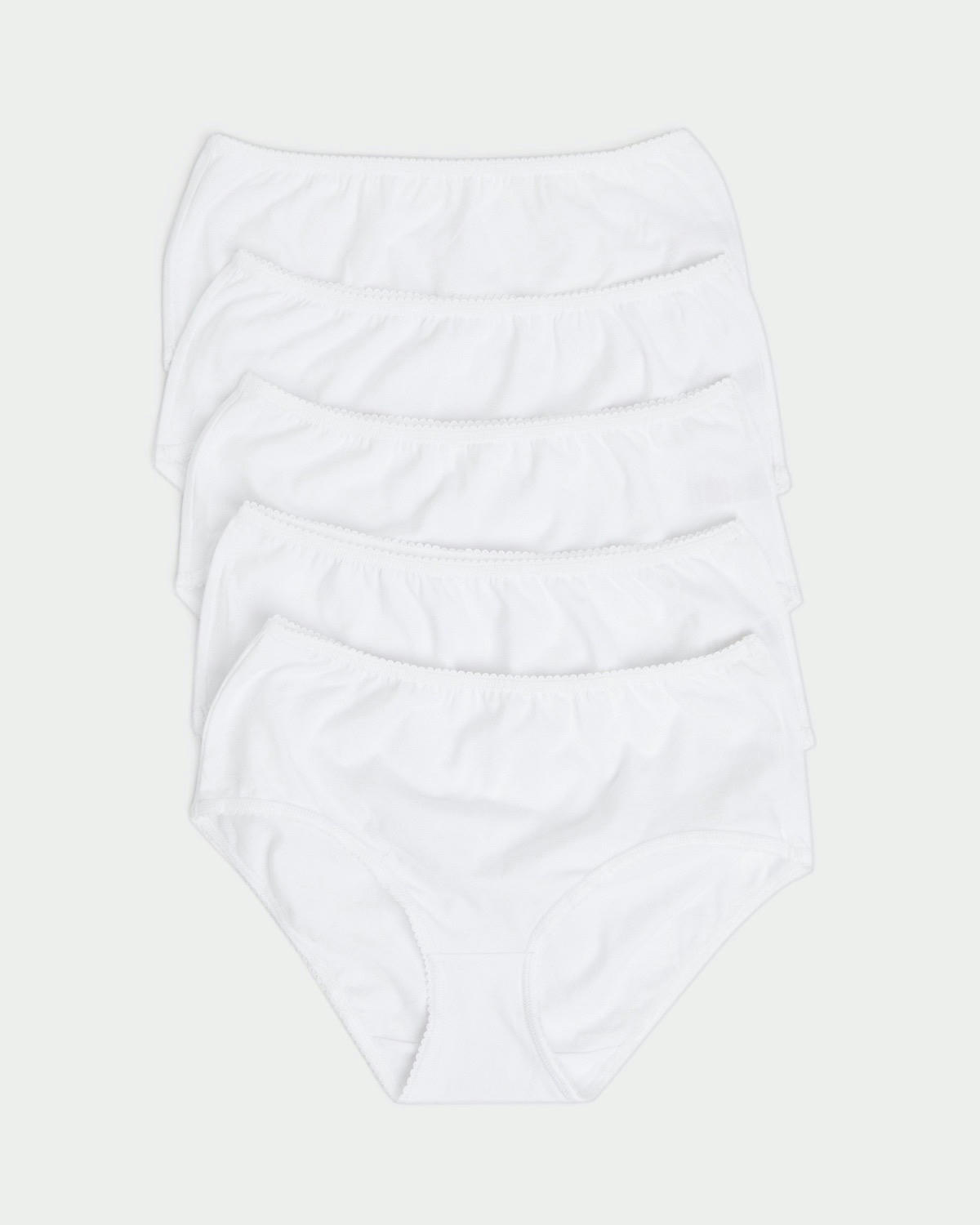 Plain Cotton Rich Midi Briefs - Pack of 5