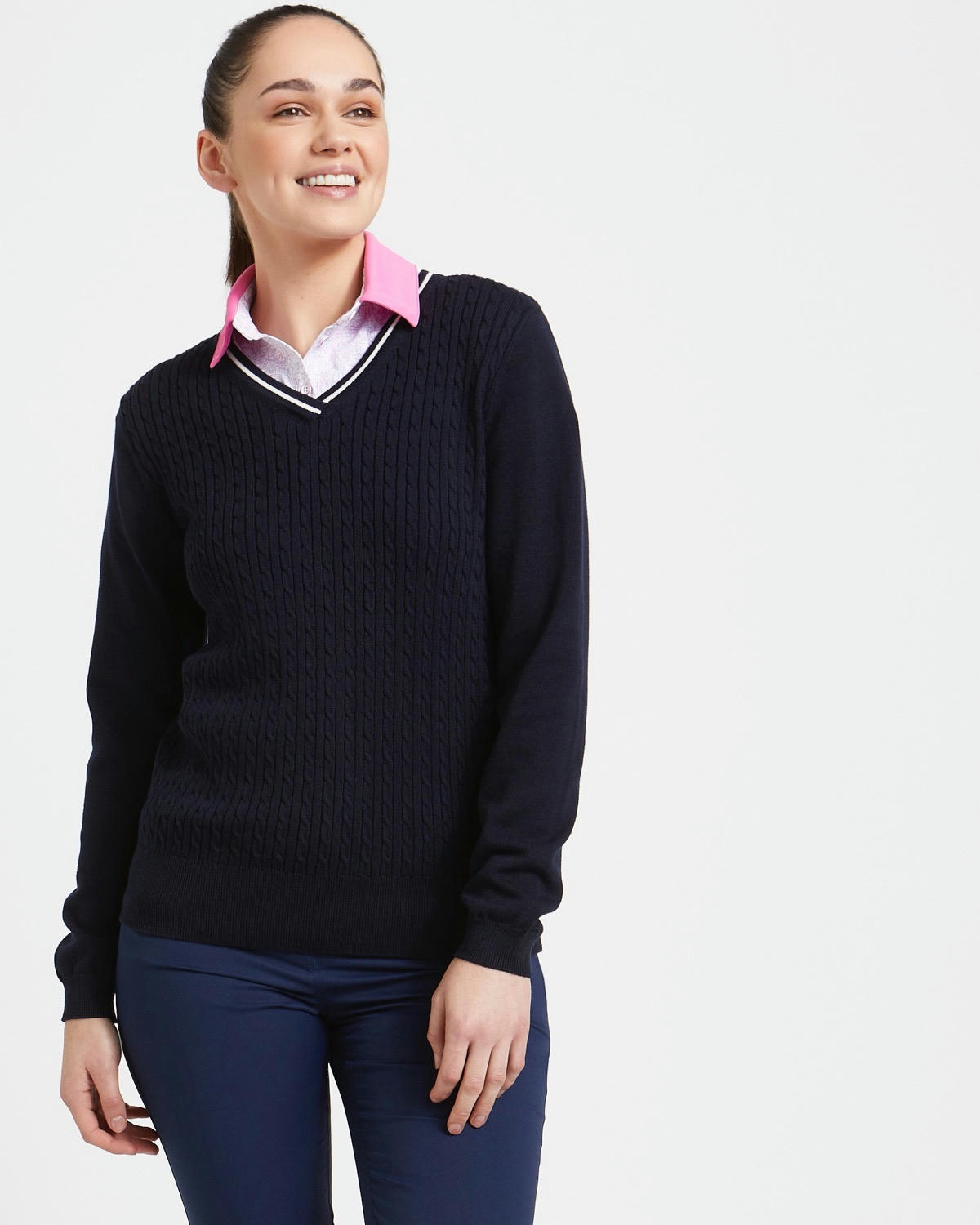 Pádraig Harrington Golf Navy Cable Knit Jumper