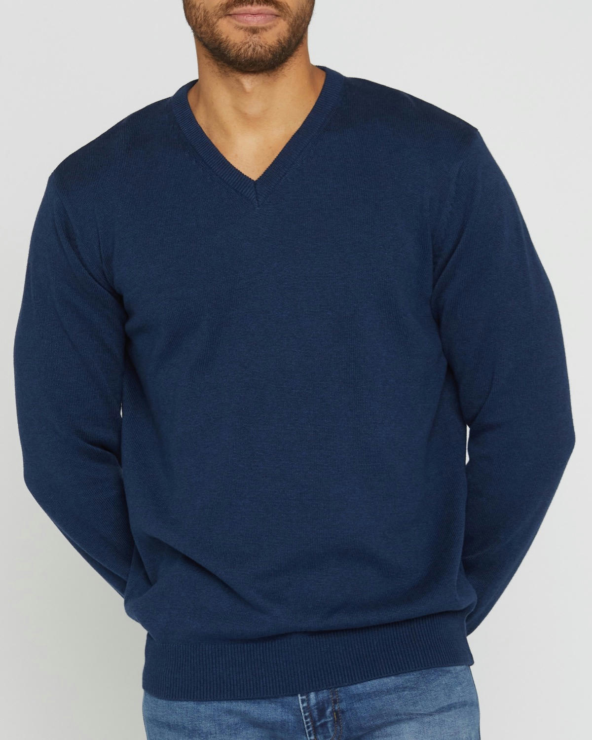 Regular Fit Cotton V-Neck Jumper