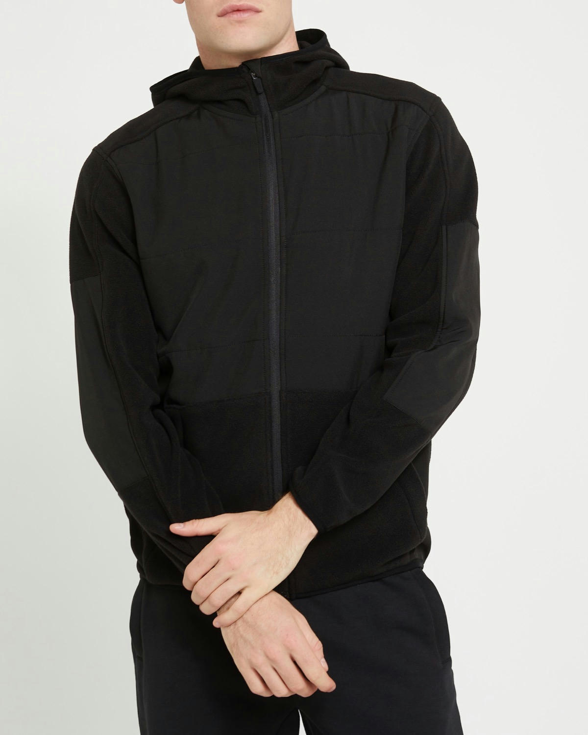 Woven Panel Fleece Jacket