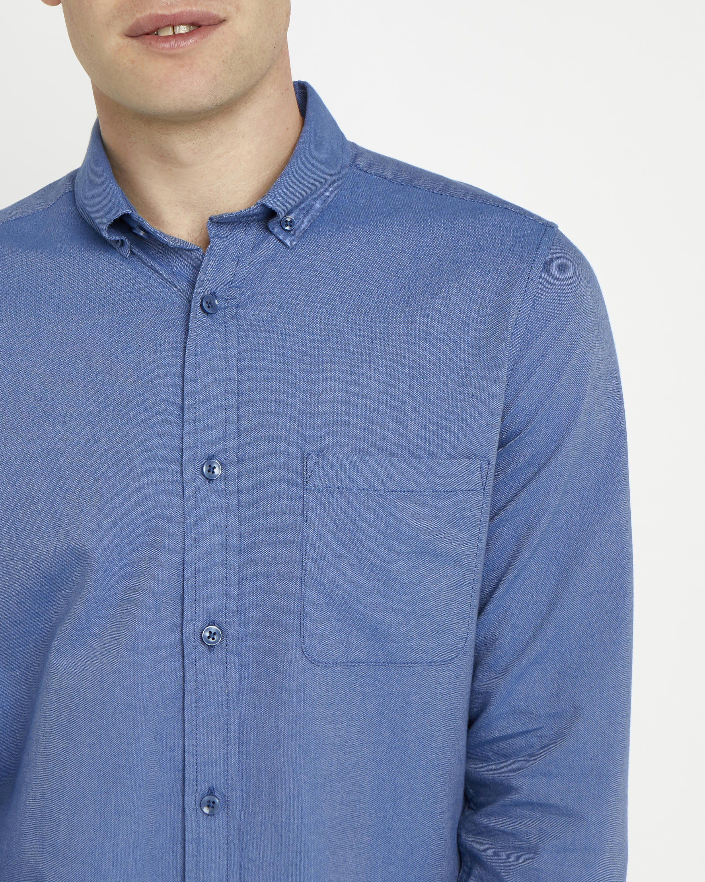 Slim Fit Long-Sleeved Cotton Oxford Shirt