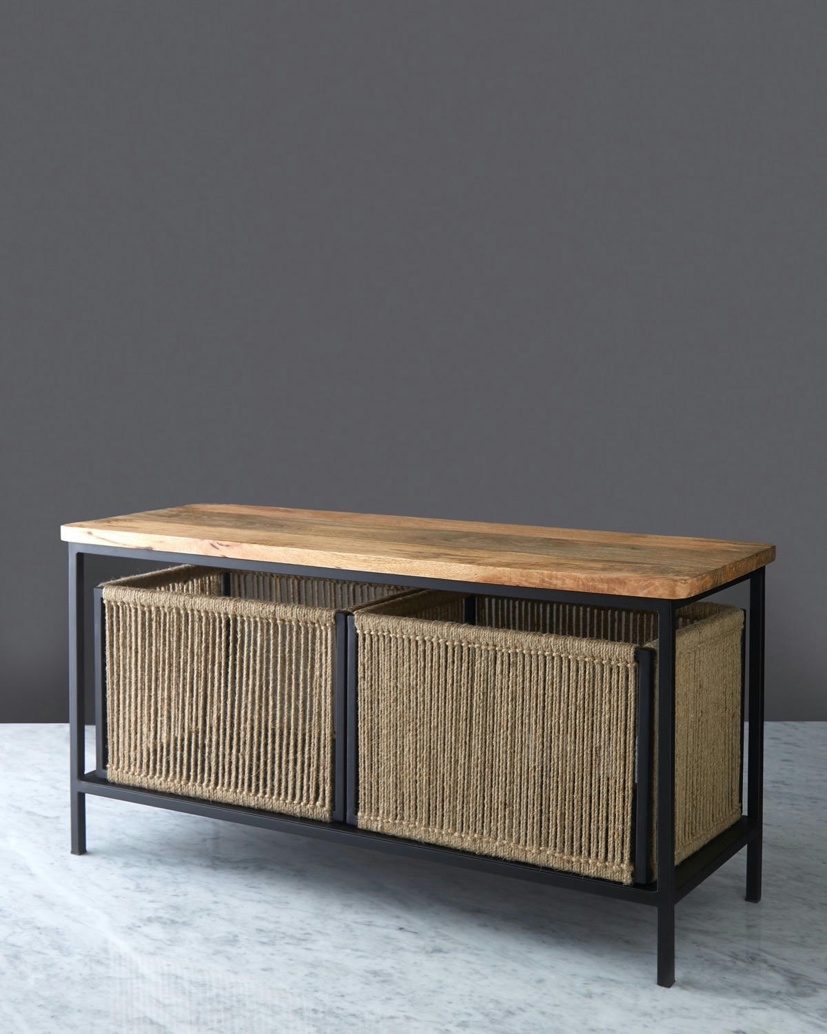 Helen James Considered Bench With Baskets