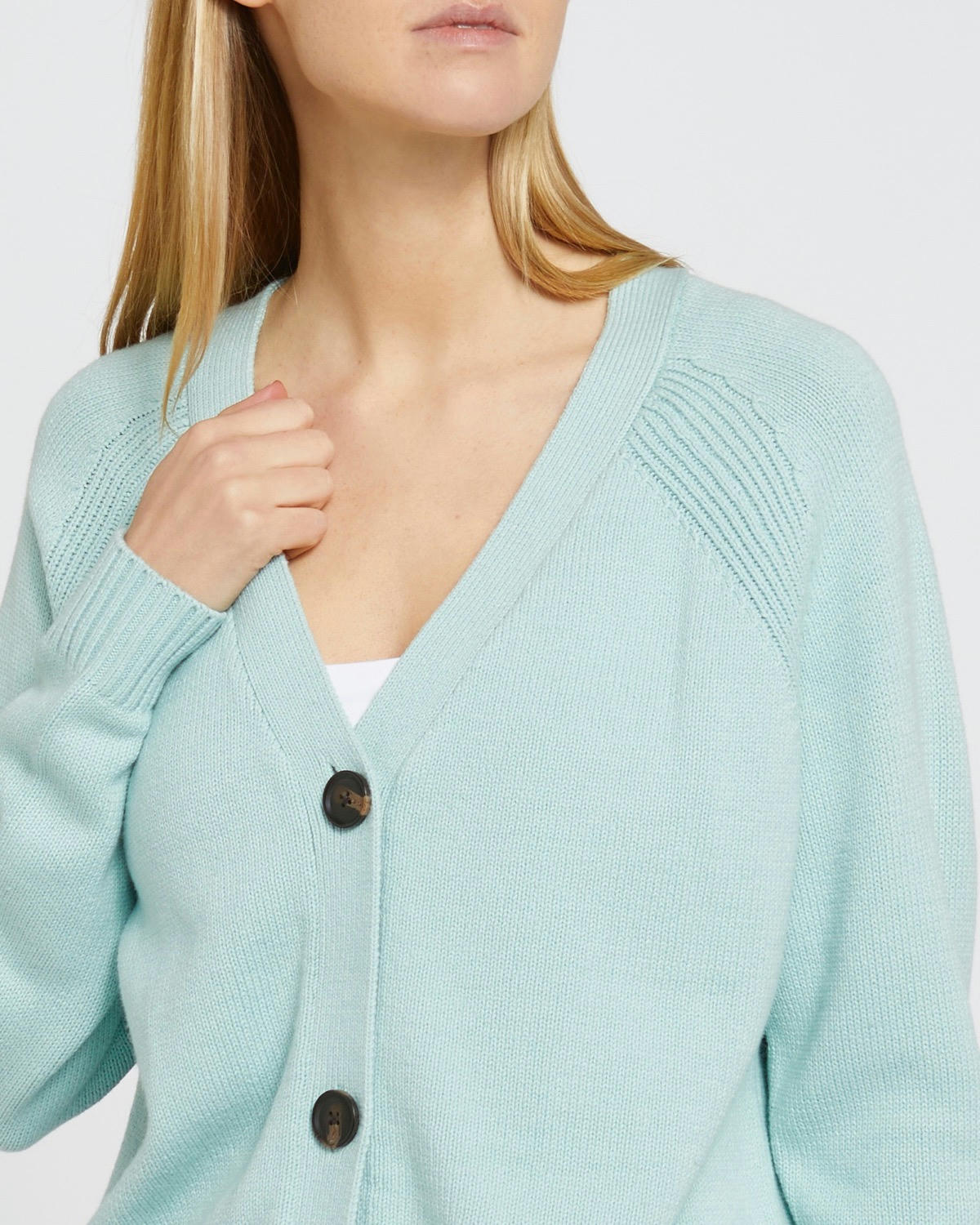 Button Rib Detail Cardigan